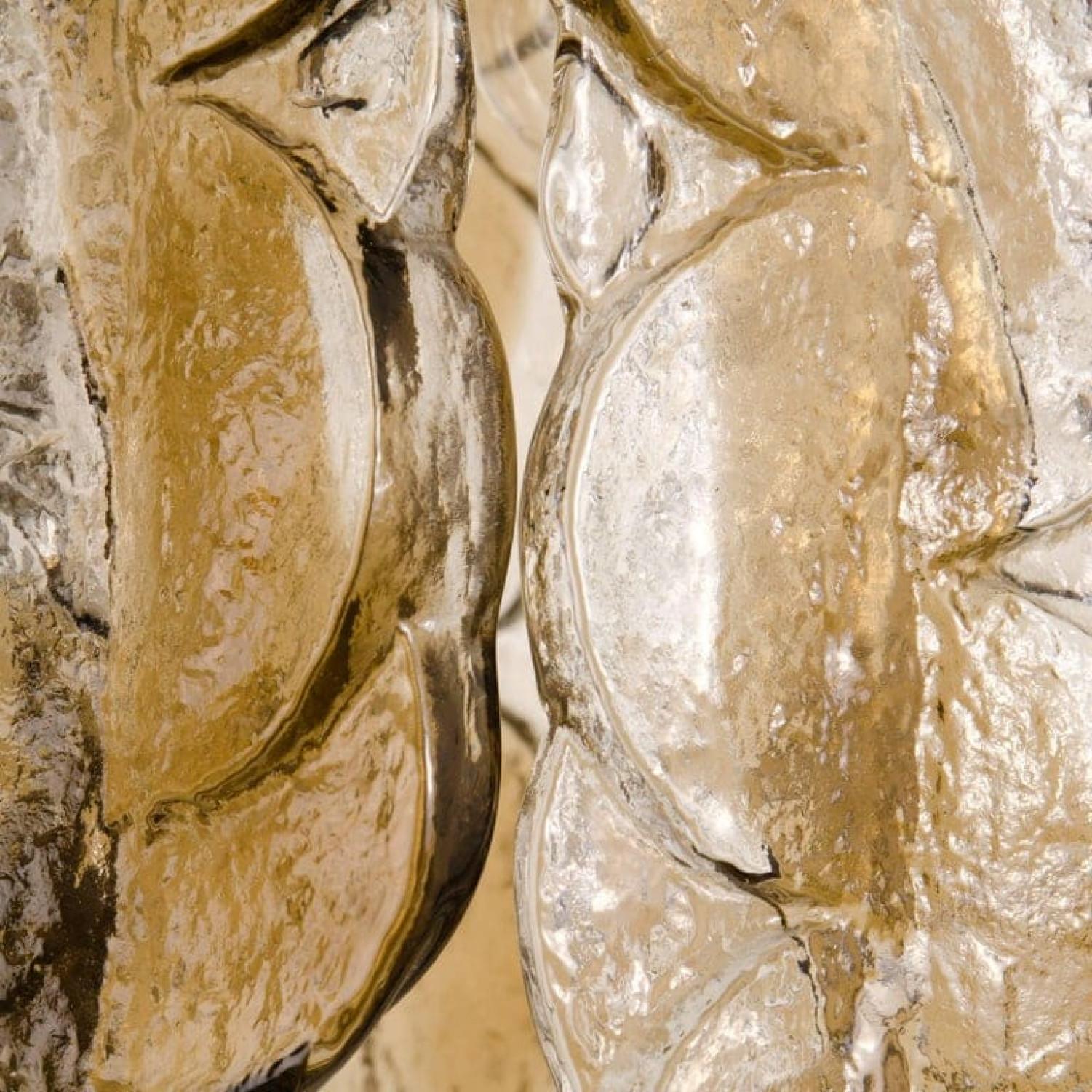 Mid-Century Modern Paire de petits lustres Kalmar en verre fumé à tourbillons de Citrus, Autriche, années 1960 en vente