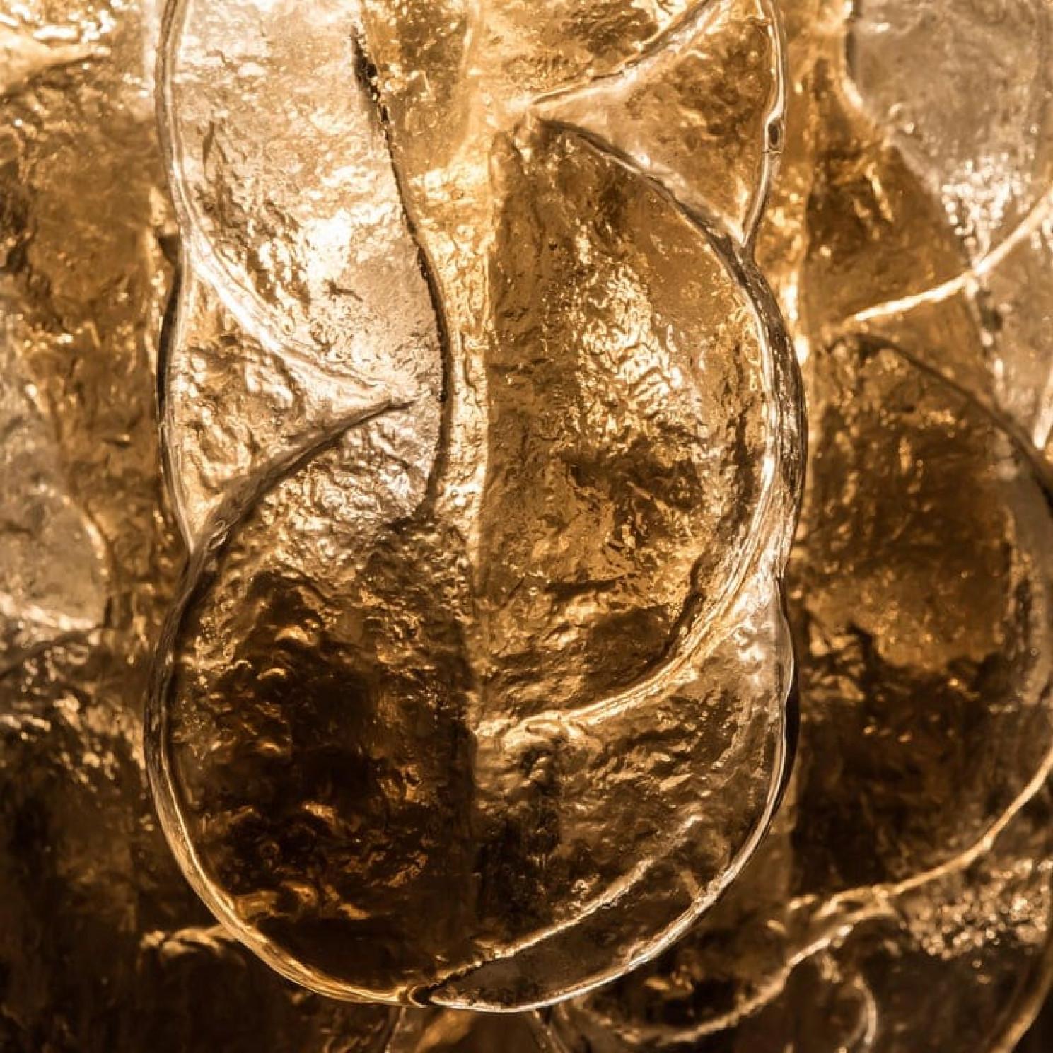 Other Pair of Small Kalmar Chandeliers Citrus Swirl Smoked Glass, Austria, 1960s For Sale