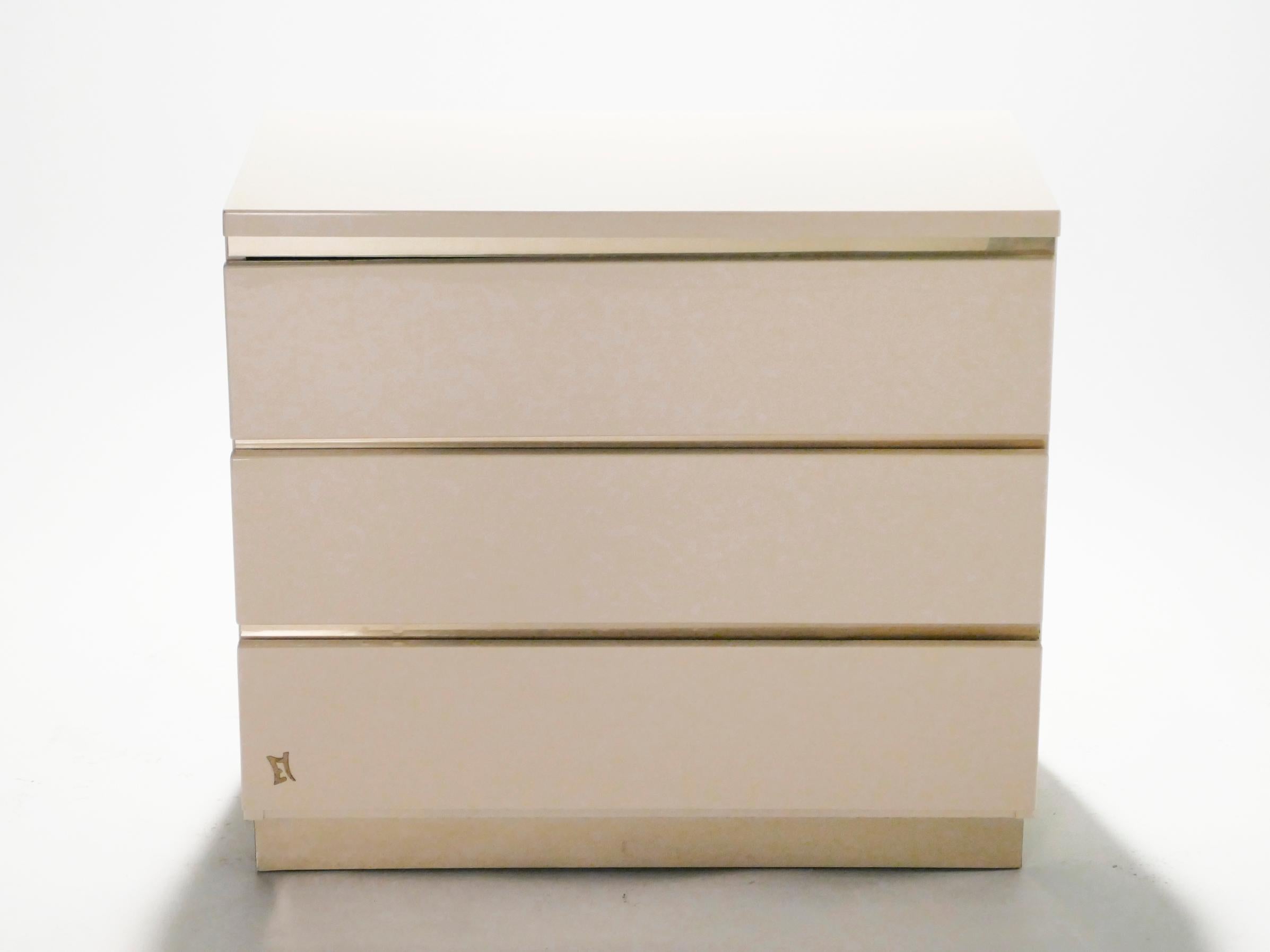 Pair of Small Lacquer Chest of Drawers by J.C. Mahey, 1970s 1