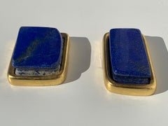 Pair of Small Lapis Lazuli and Gold Paper Weights