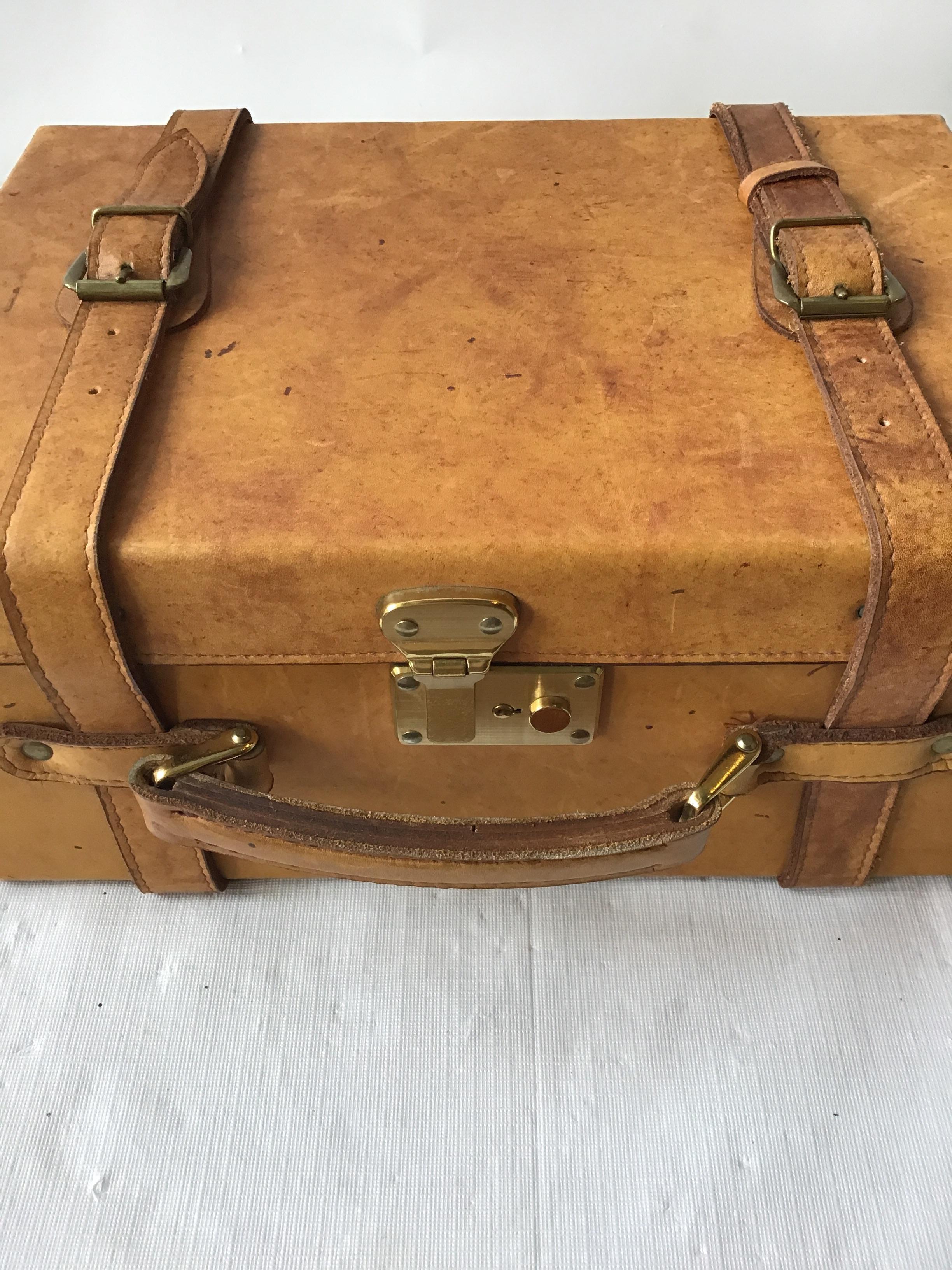 Pair of Small Leather Suitcases 8