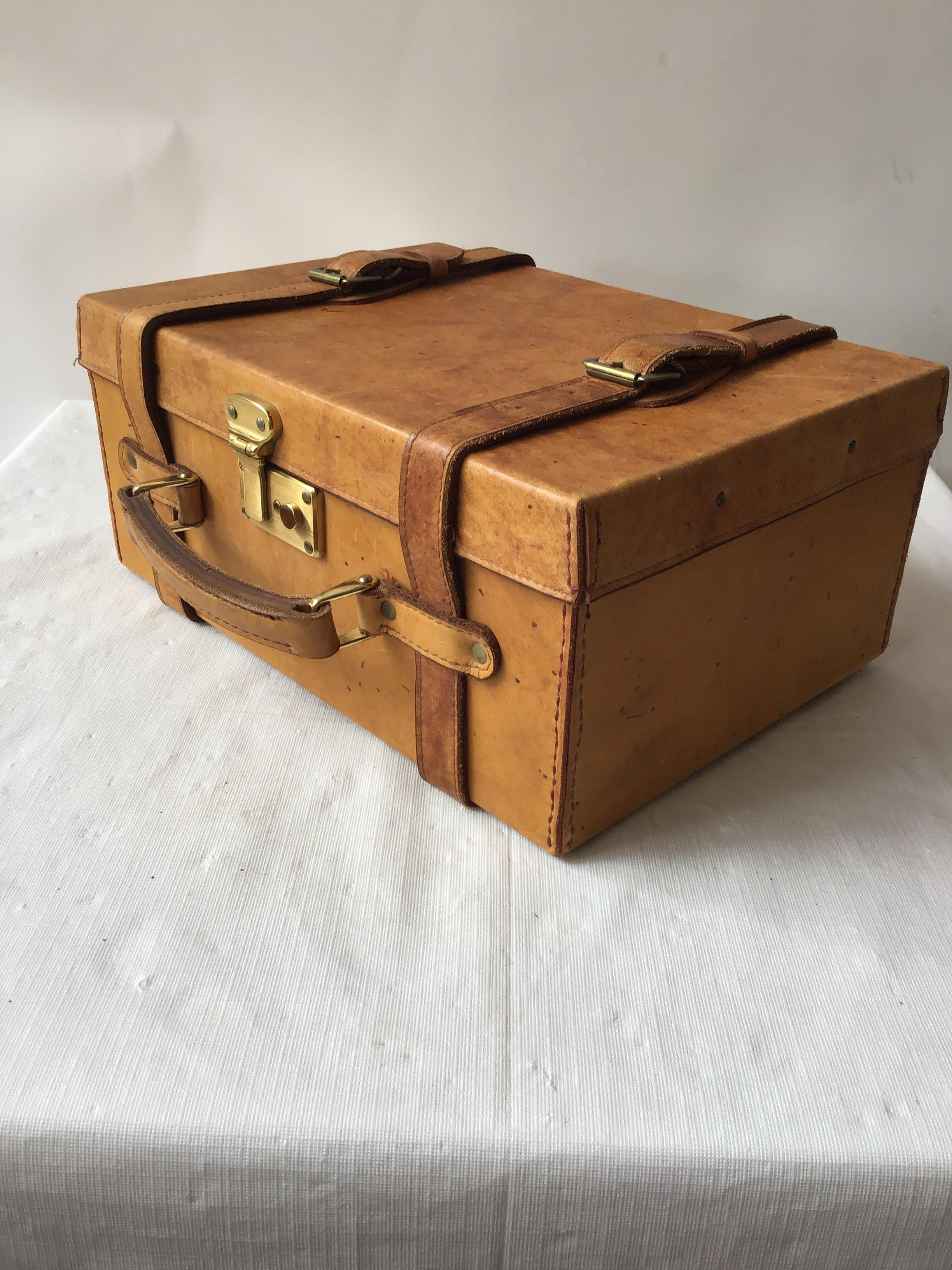 Pair of Small Leather Suitcases 1