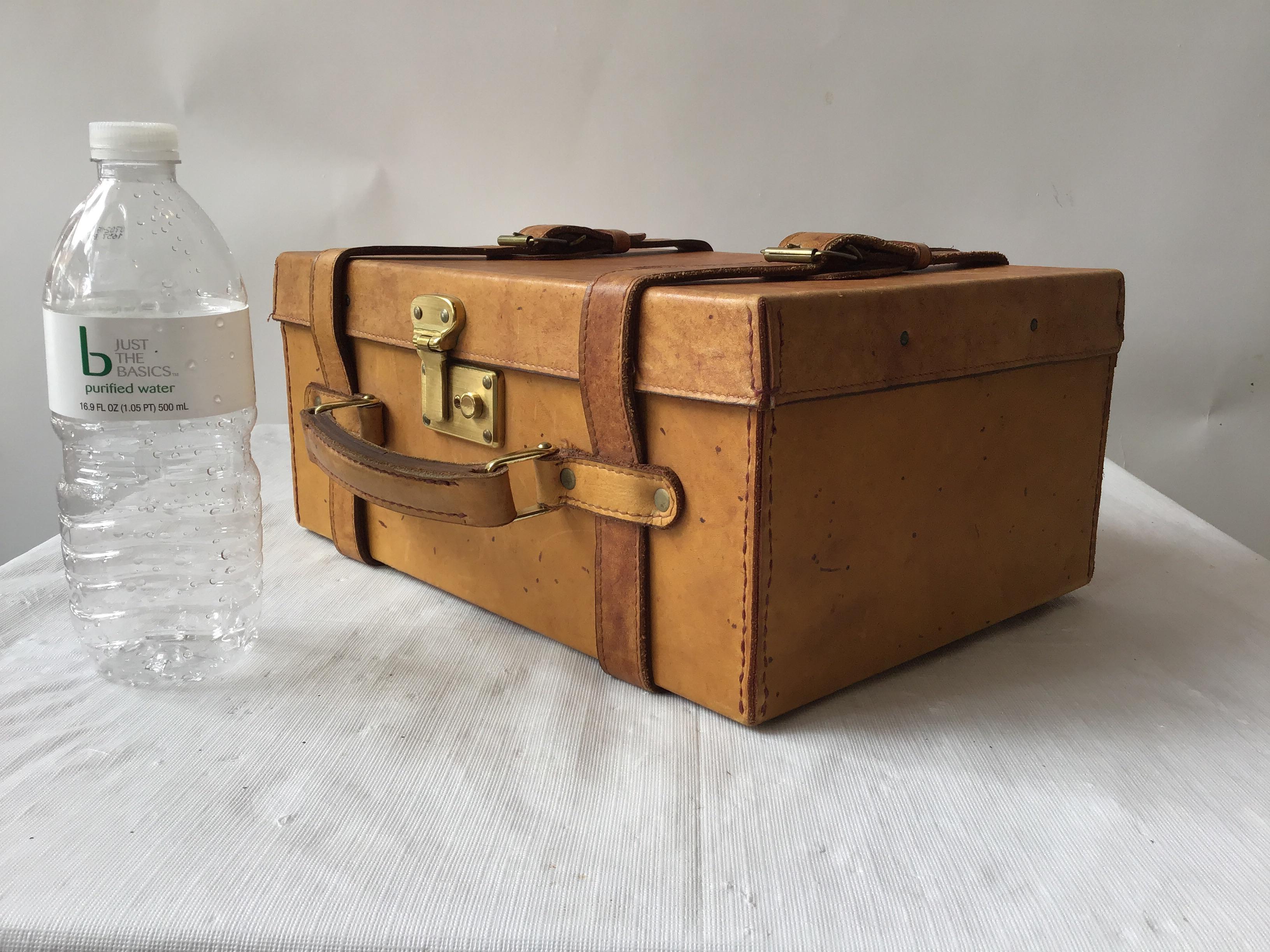 Pair of Small Leather Suitcases 2