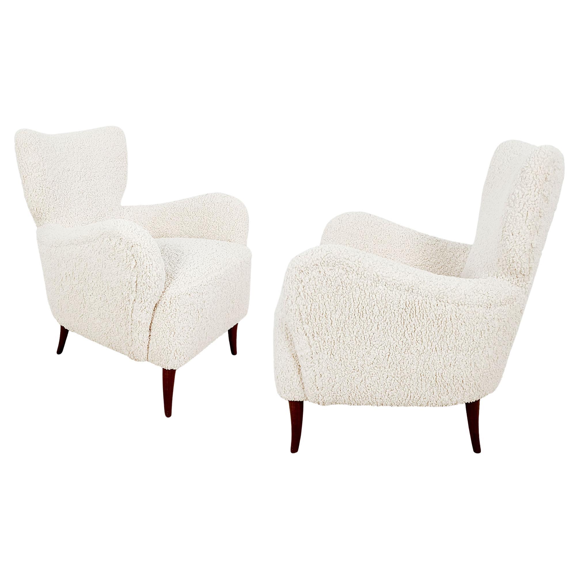 Pair of small low armchairs – Italy 1940 For Sale