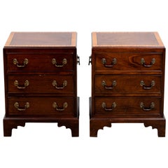 Pair of Small Mahogany Three-Tier Chest of Drawers