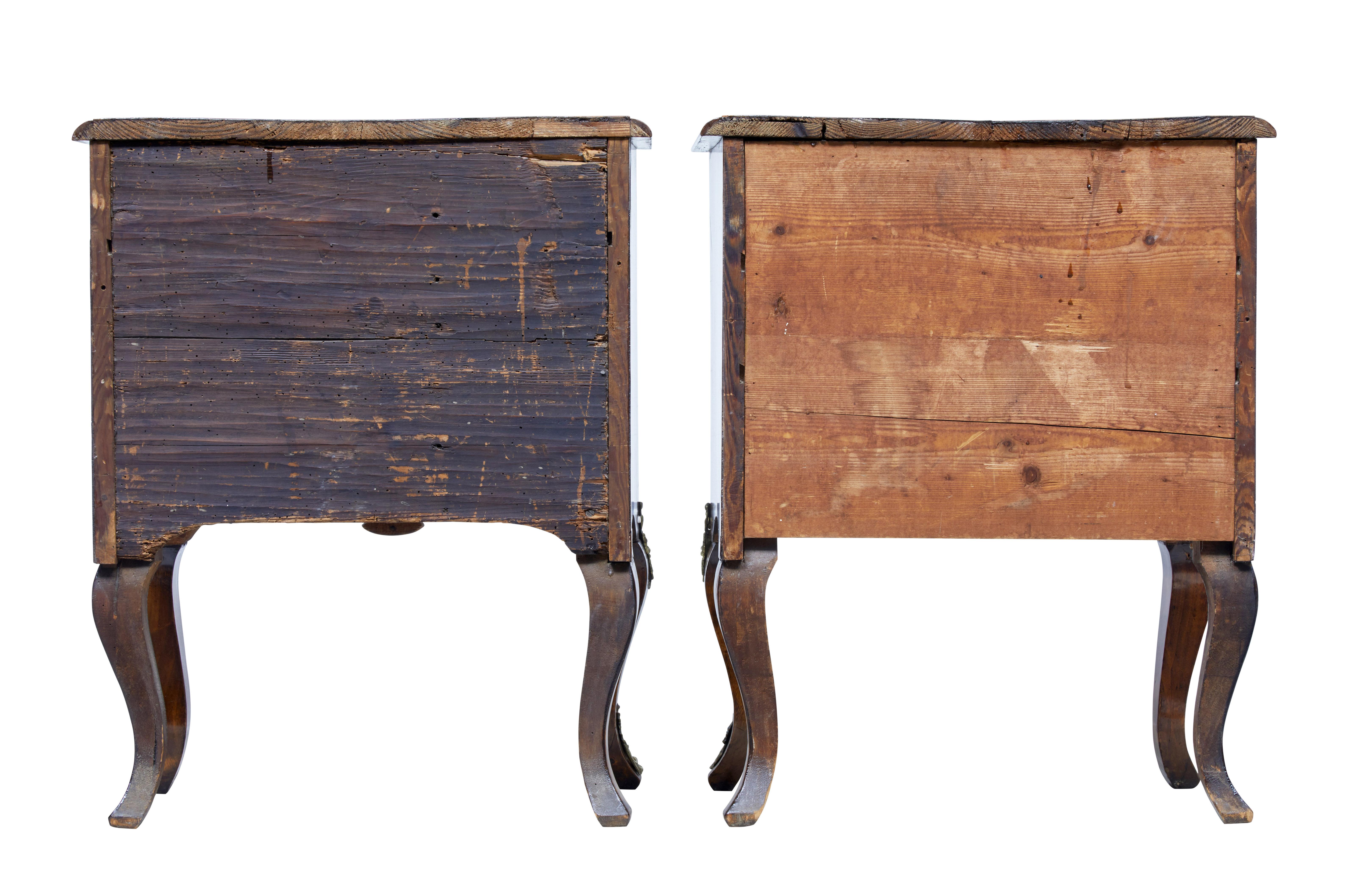 German Pair of Small Mid-19th Century Continental Walnut Commodes