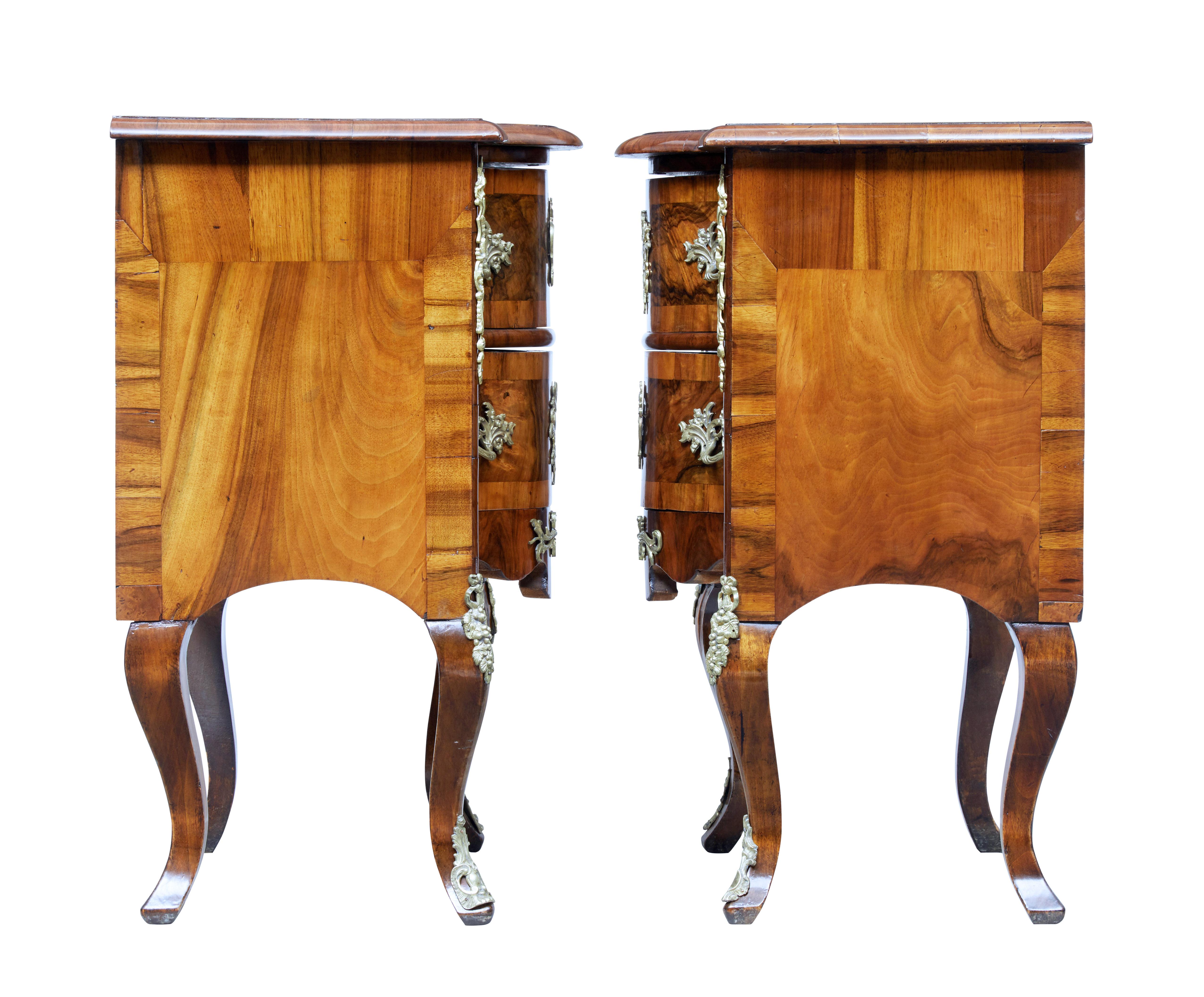 Woodwork Pair of Small Mid-19th Century Continental Walnut Commodes