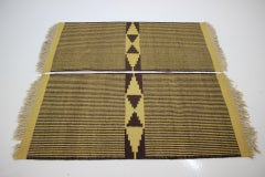Pair of Small Midcentury Geometric Kilim Carpets, 1960s