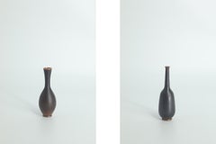 Pair of Small Mid-Century Scandinavian Modern Collectible Wenge Stoneware Vases