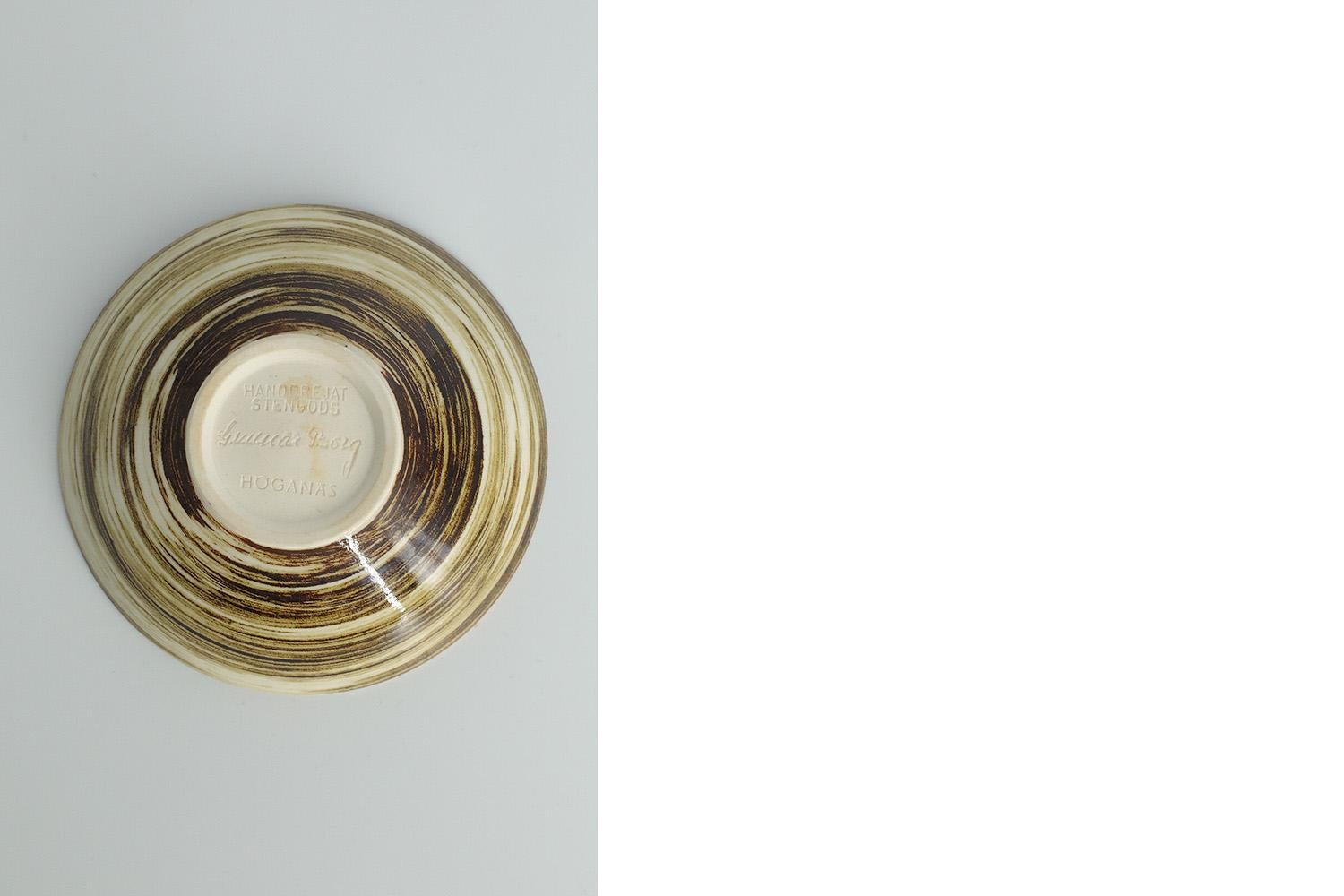 Milieu du XXe siècle Paire de petits bols de collection en grès émaillé de style scandinave moderne du milieu du siècle dernier  en vente