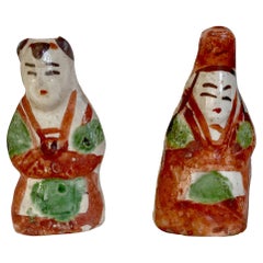 Antique Pair of Small Ming Dynasty Pottery Figures