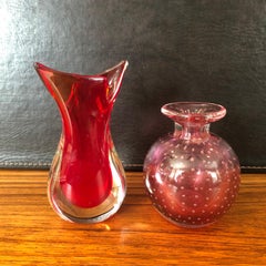 Paire de petits vases en verre de Murano