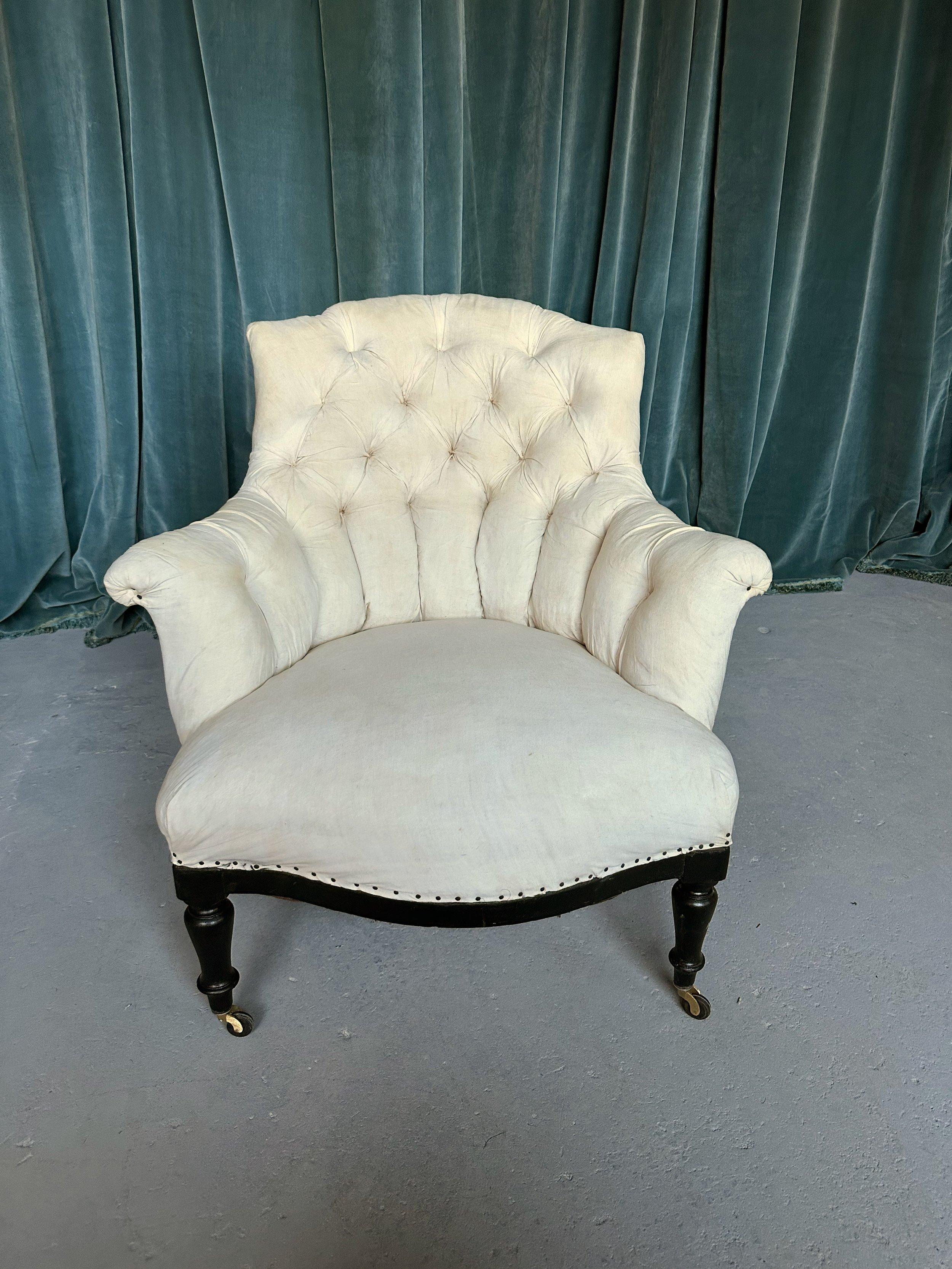 Upholstery Pair of Small Napoleon III Armchairs For Sale