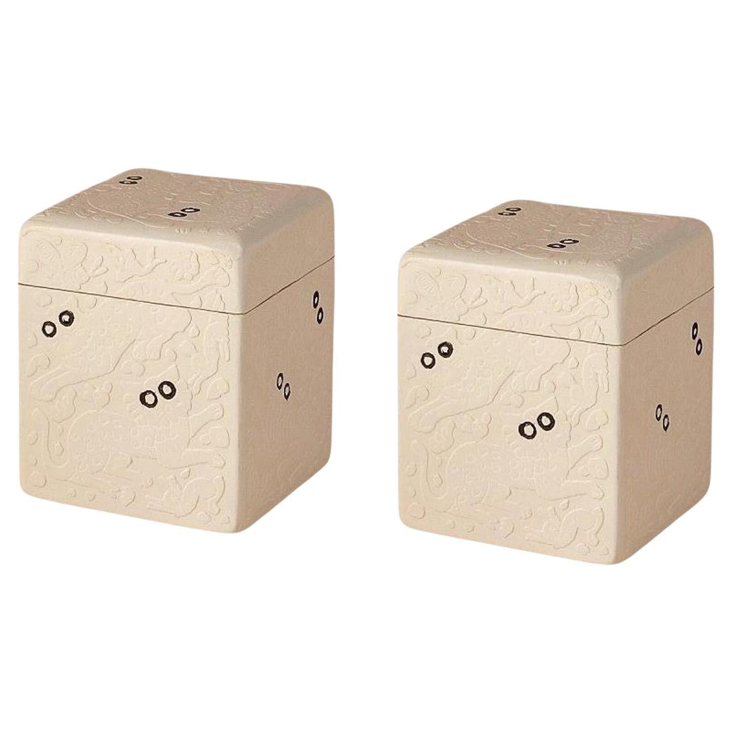 Paire de petites boîtes Oli Mitzli en forme de boîte par Onora