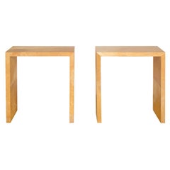 Pair of Small Parchment Console Tables in the Manner of Jean-Michel Frank