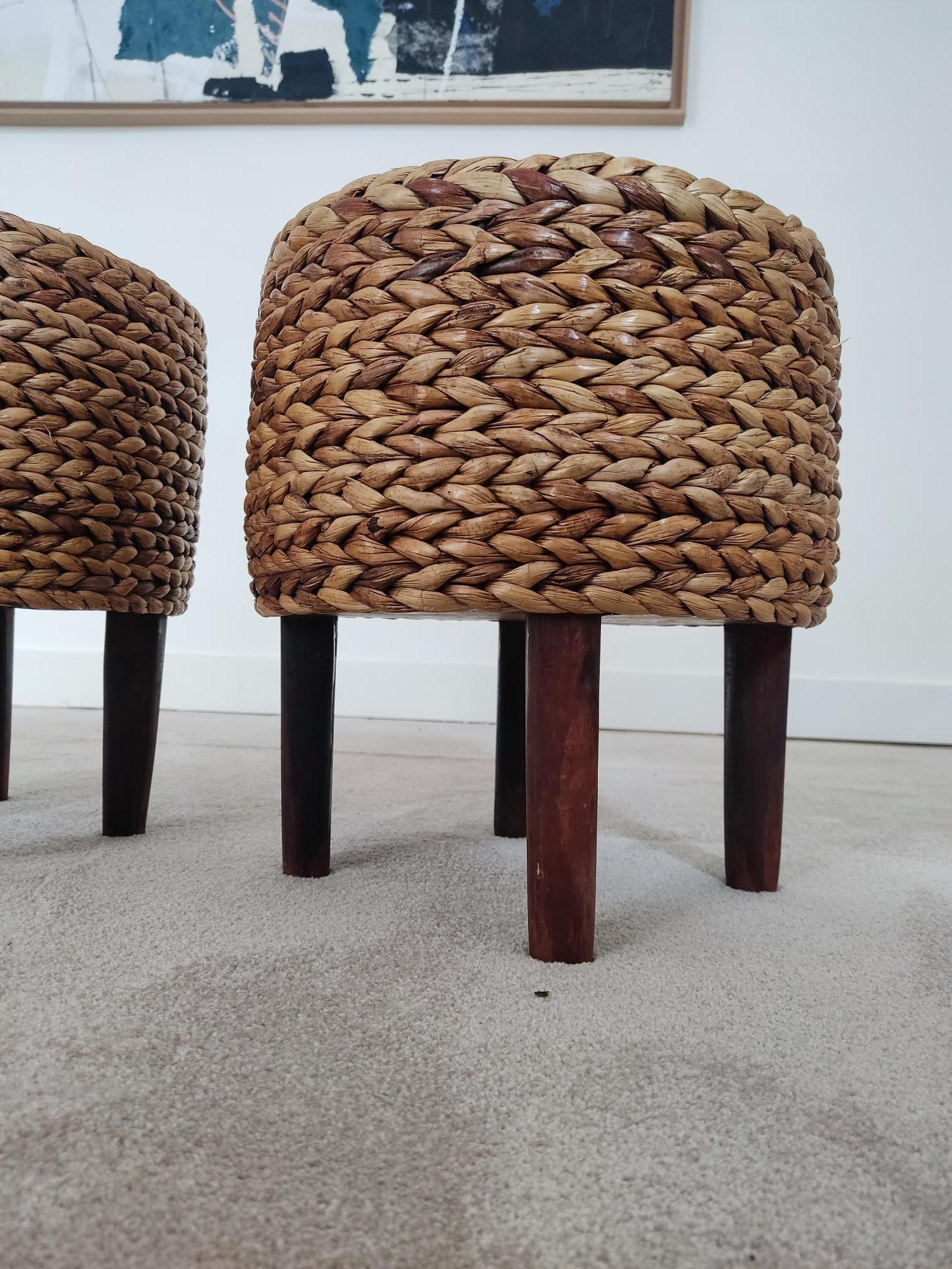 20th Century Pair of small rope stools  For Sale