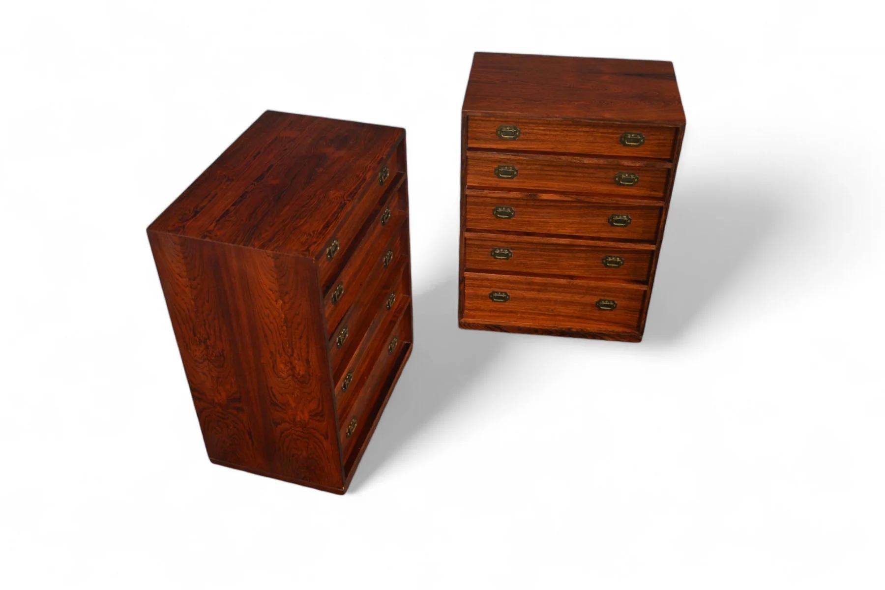 Pareja de pequeños joyeros de palisandro de Henning Koch nº 2 Moderno de mediados de siglo en venta