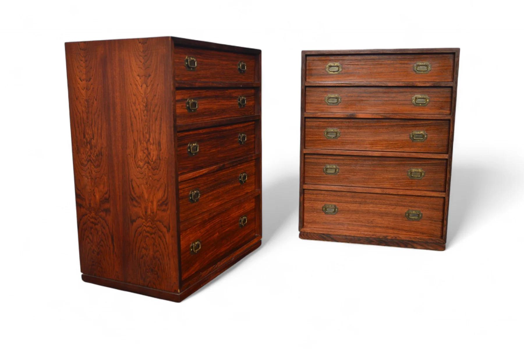 Pareja de pequeños joyeros de palisandro de Henning Koch nº 2 Danés en venta