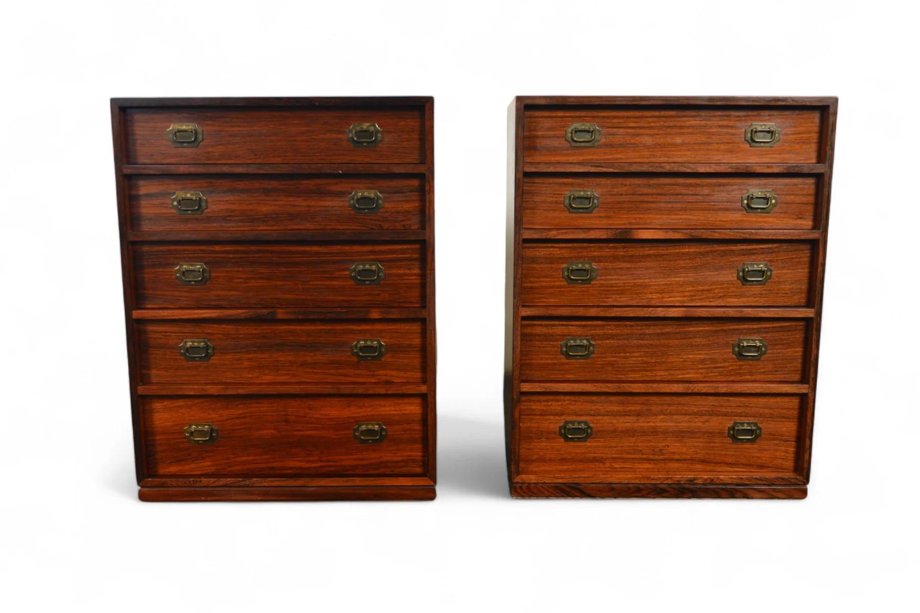 Pareja de pequeños joyeros de palisandro de Henning Koch nº 2 Palo de rosa en venta