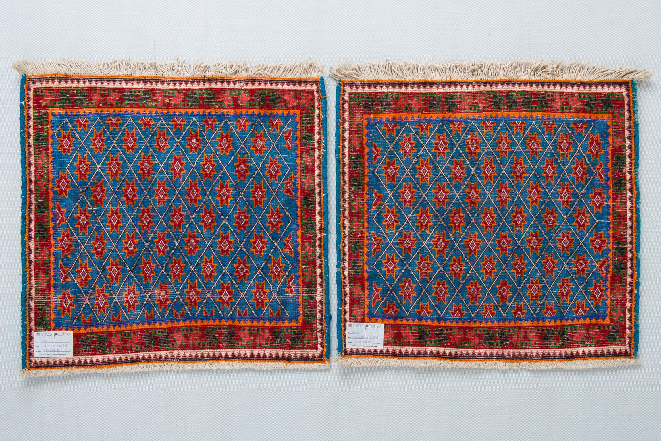 Azerbaijani Pair of Small Rugs or Cushions For Sale