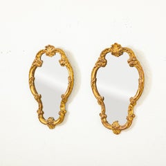 Pair of Small Scale Early 20th Century French Regency Style Gilt Wood Mirrors