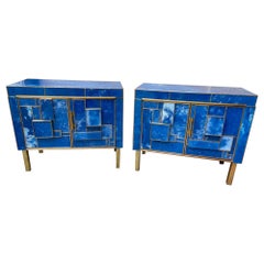 Pair of small sideboards / nightstands 2 doors - Circa 1970