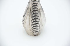 Pair of small silver vases with pearly reliefs