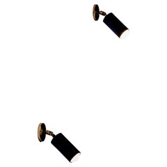 Pair of small sized Adjustable Brass Wall or Ceiling Lamps by Parscot