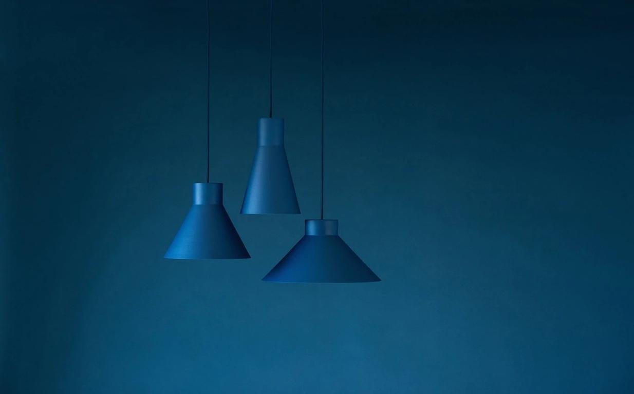 Painted Pair of Small 'Smusso' Pendant Lamps by Matti Syrjälä for Innolux For Sale