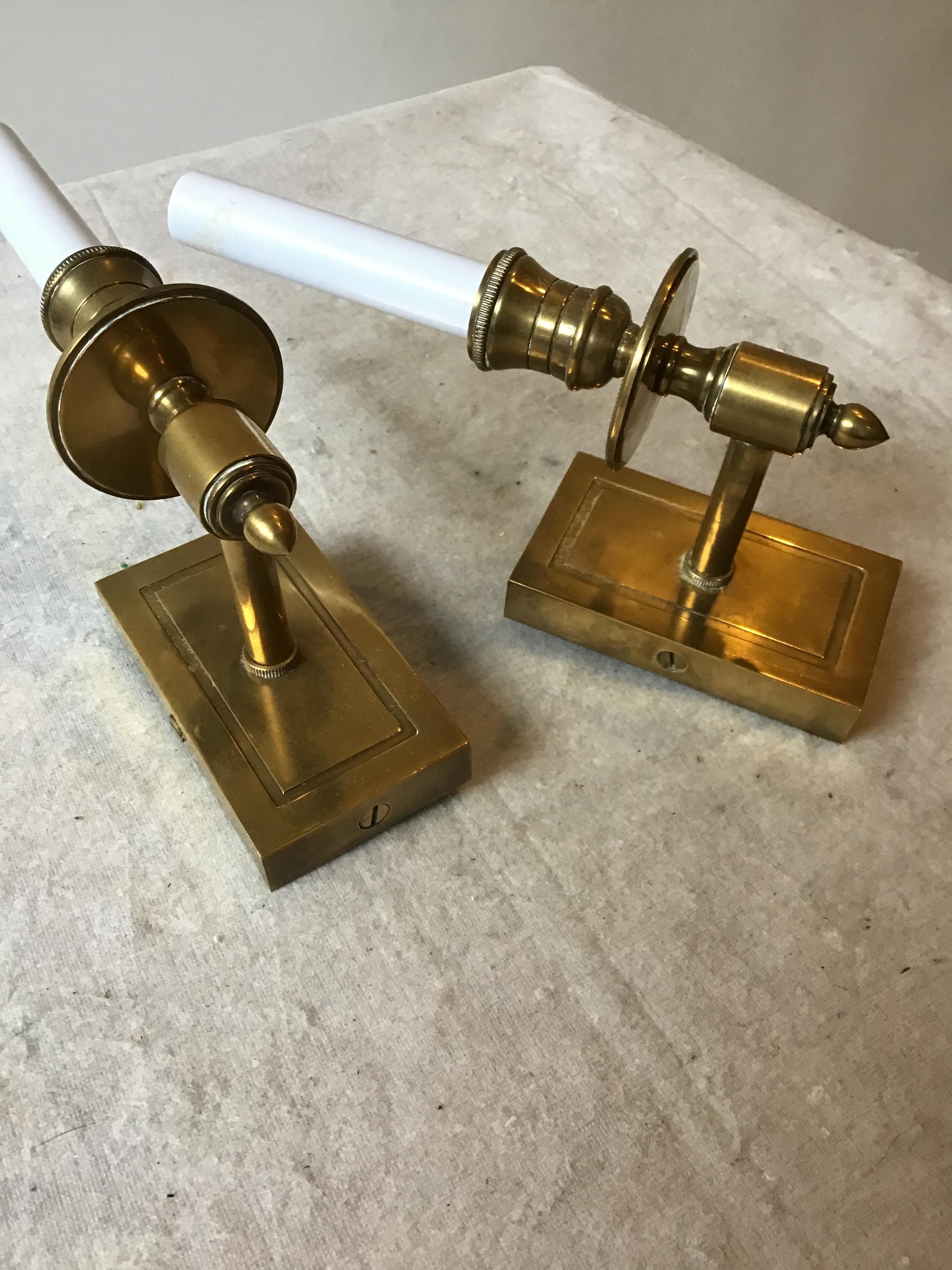 Pair of small solid brass sconces by The Urban Electric Company.