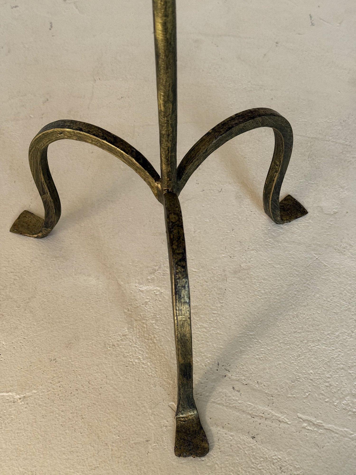 Pair of Small Spanish Gilt Iron Drinks Tables on Tripod Bases For Sale 6