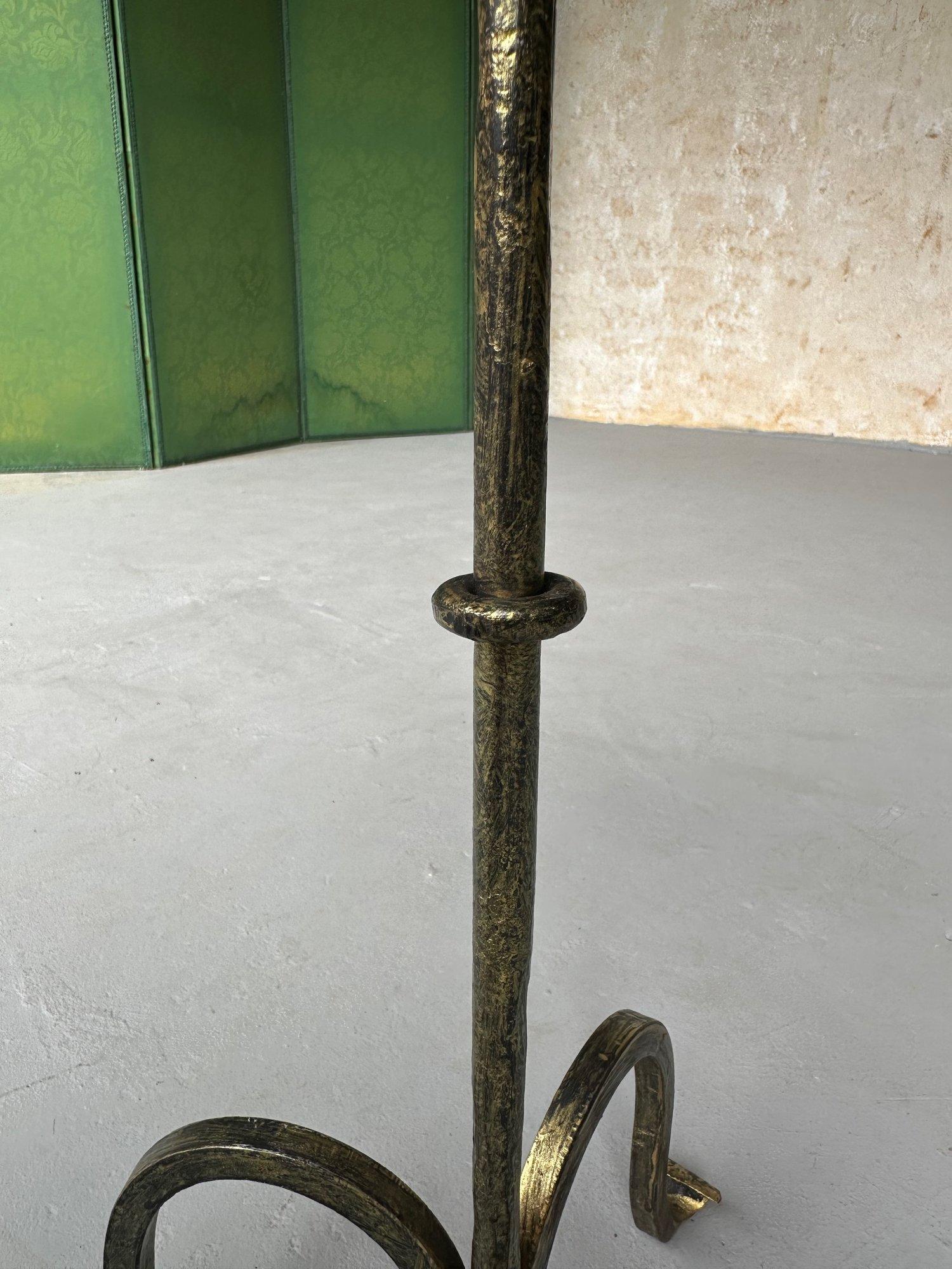 Pair of Small Spanish Gilt Iron Drinks Tables with Scrolled Feet For Sale 7