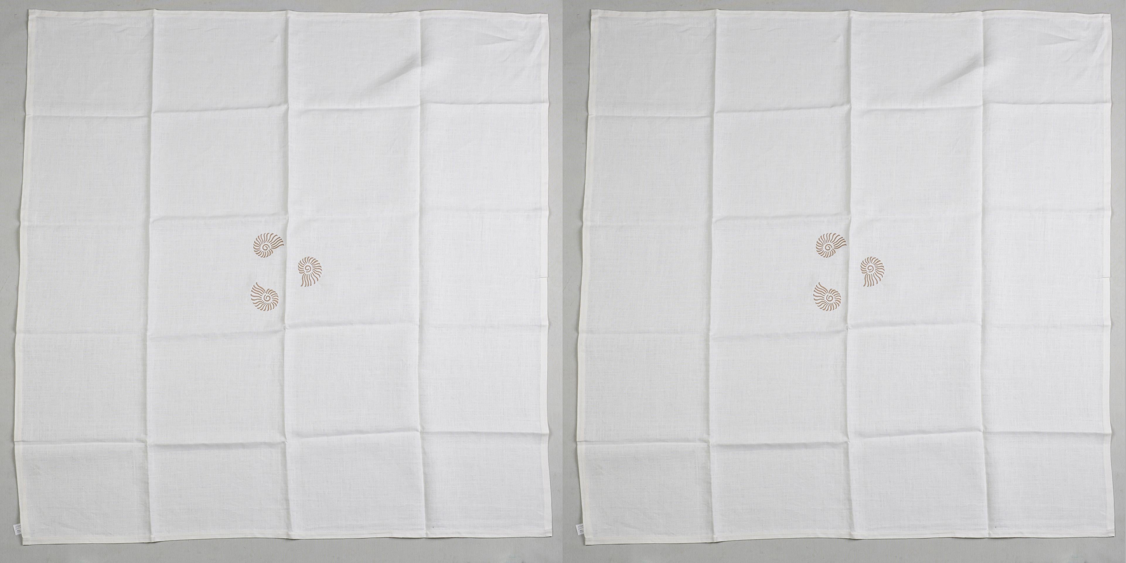 Pair of small square linen table cloths named 