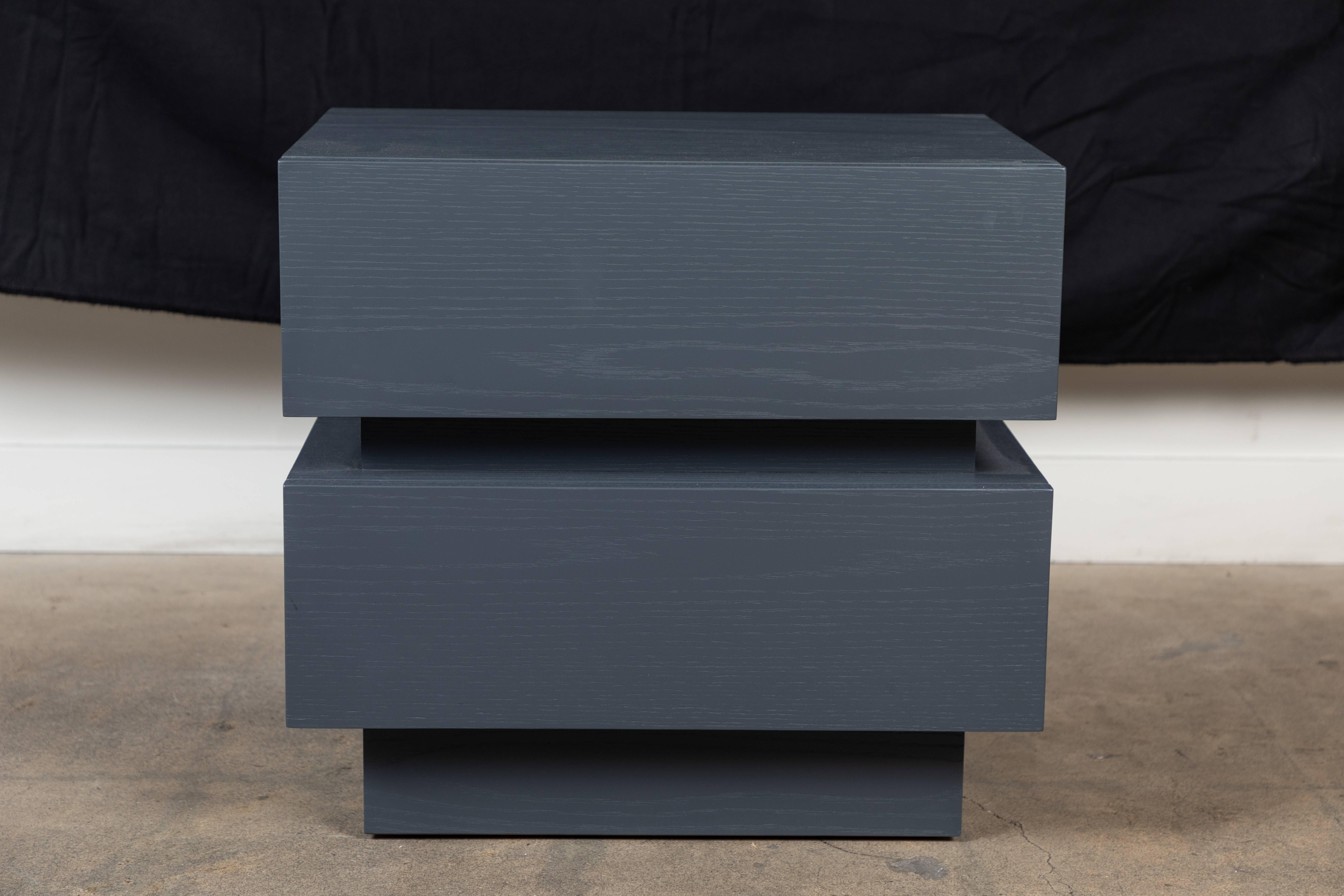 Pair of small stacked box nightstands by Lawson-Fenning

Available to order in various finishes with a 10-12 week lead time.