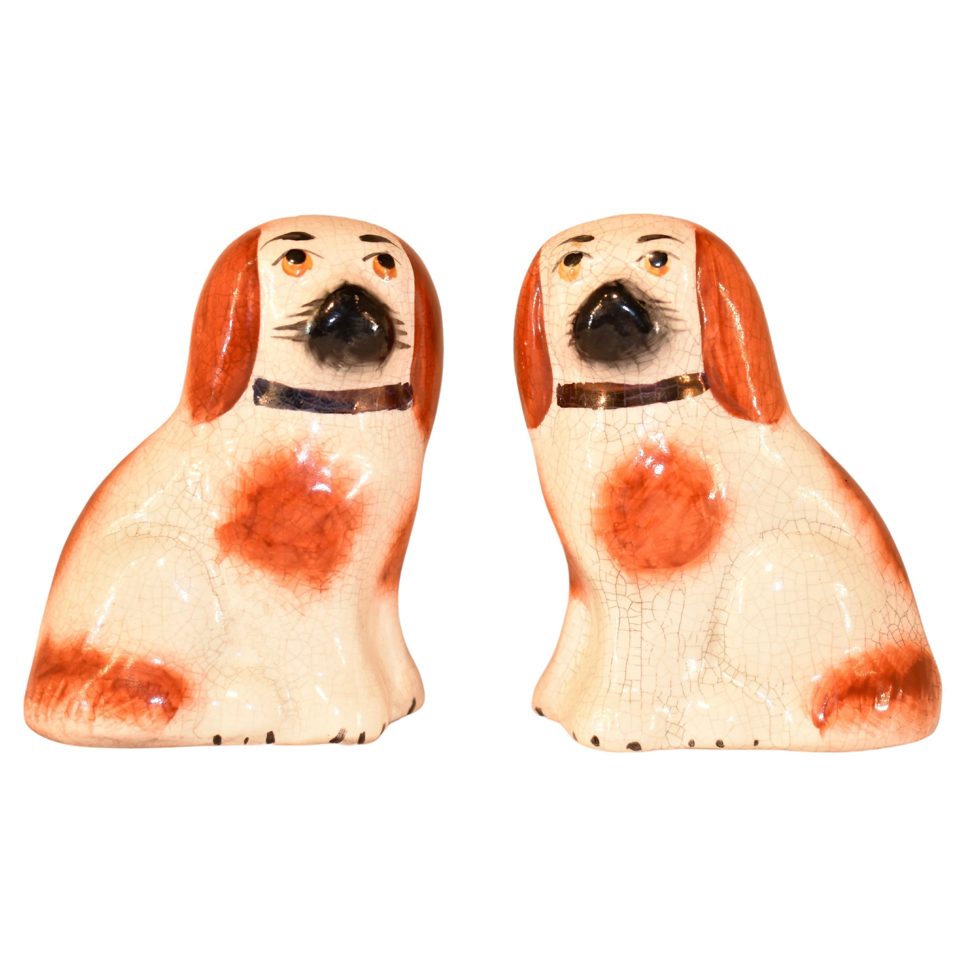 Pair of Small Staffordshire Dogs, circa 1970 For Sale