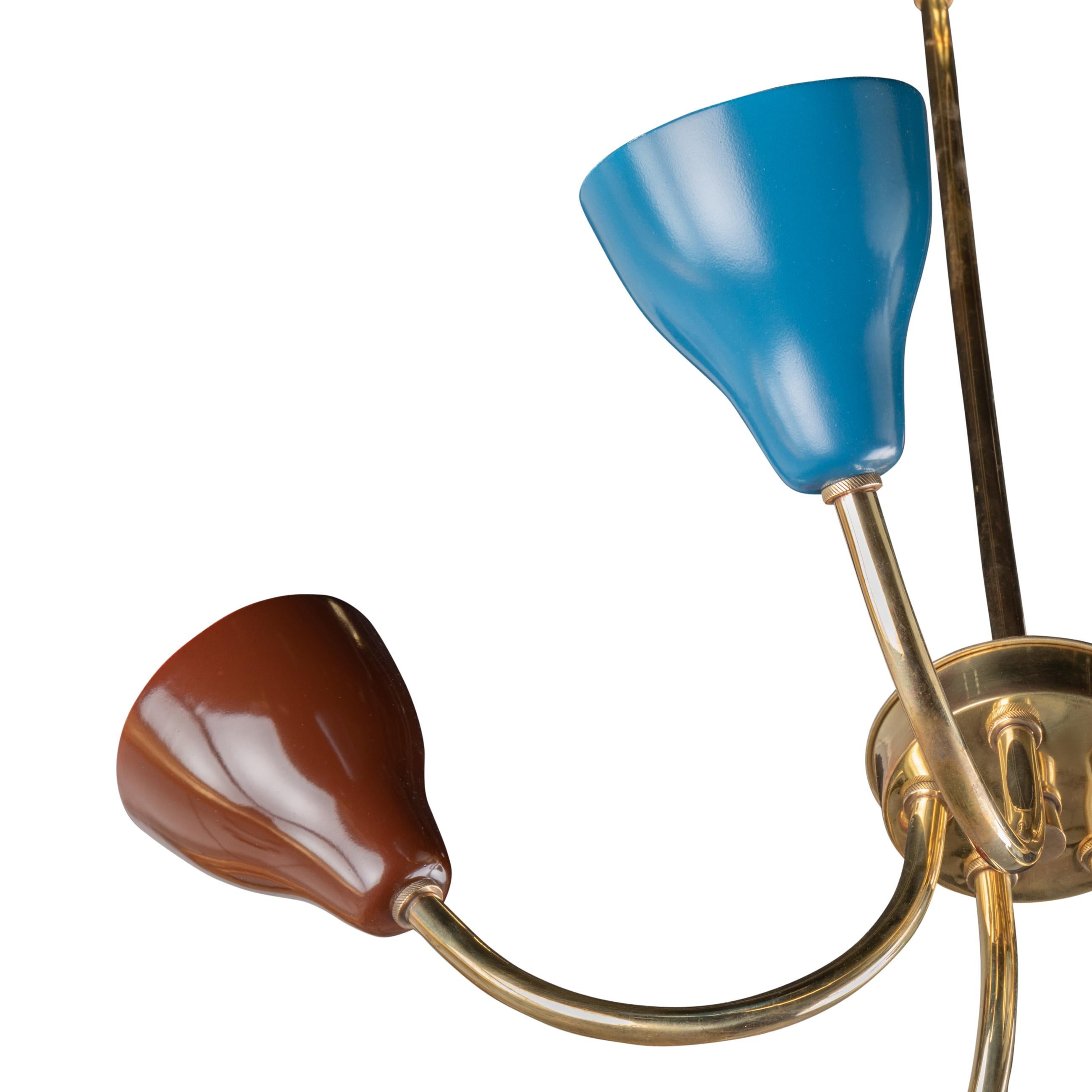 Mid-Century moderno Coppia di piccoli lampadari Stilnovo 1960 in vendita