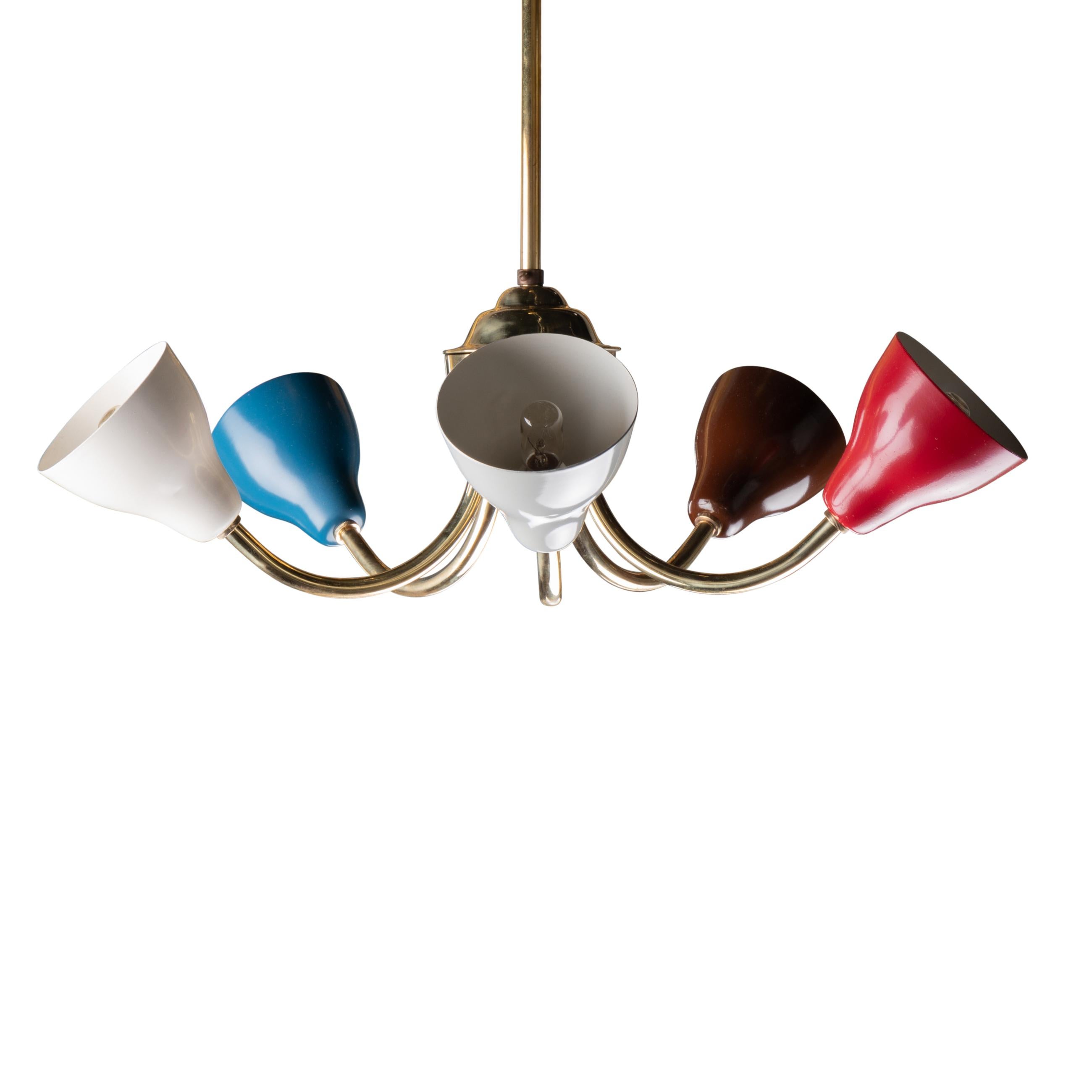 Italiano Coppia di piccoli lampadari Stilnovo 1960 in vendita