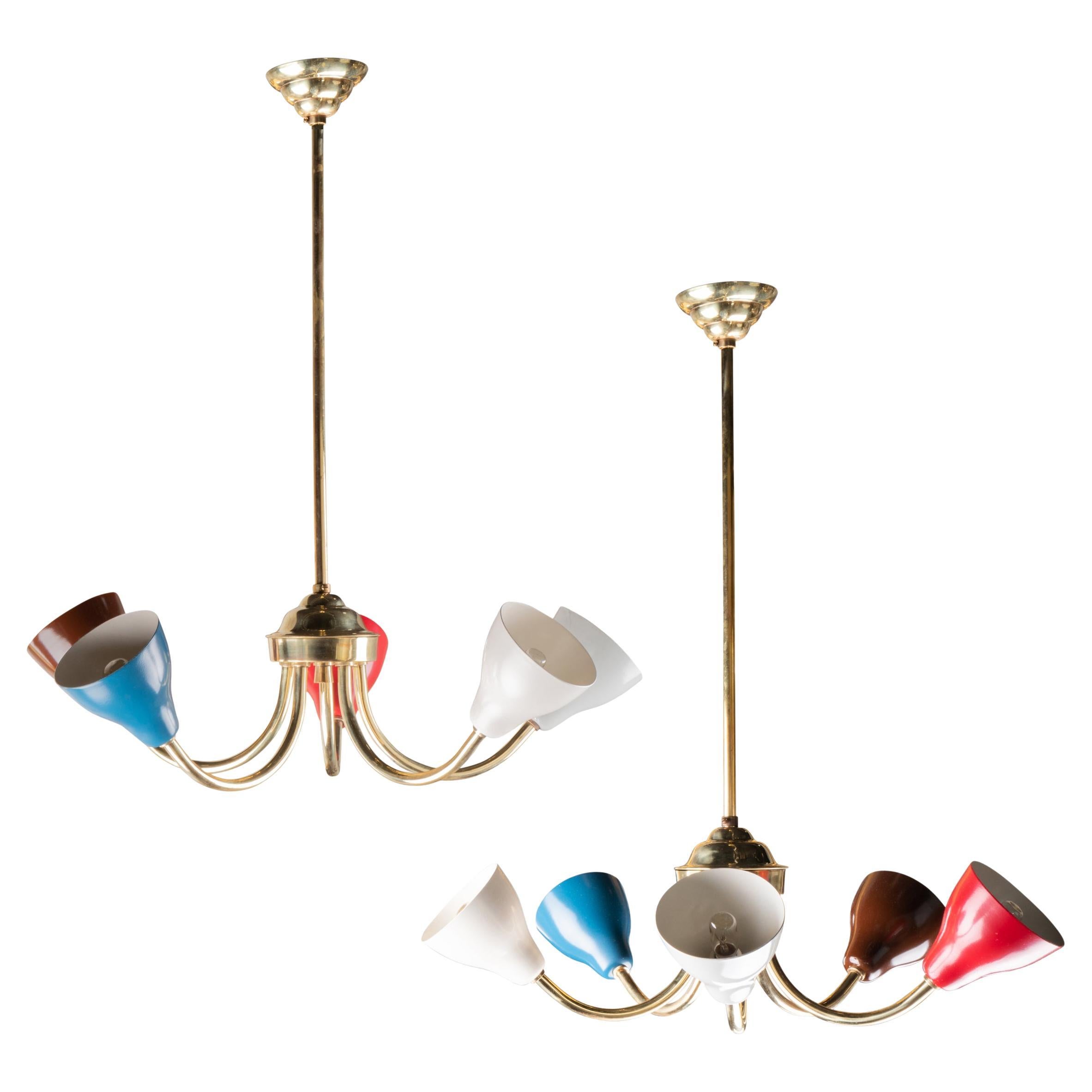 Pair of small Stilnovo chandeliers 1960