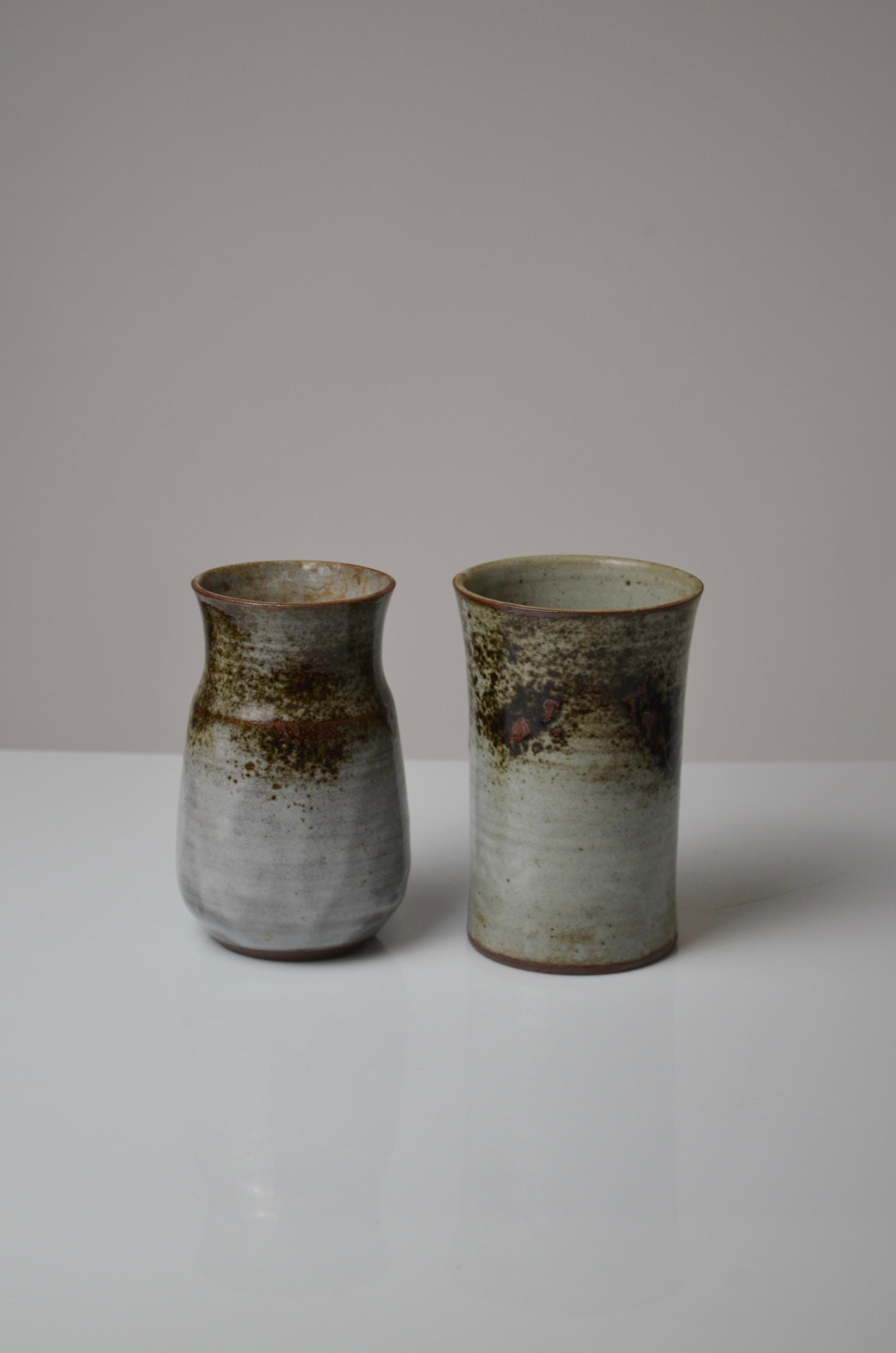 Paire de petits vases en grès de Thierry et Chantal Robert, France, années 1970 en vente 3
