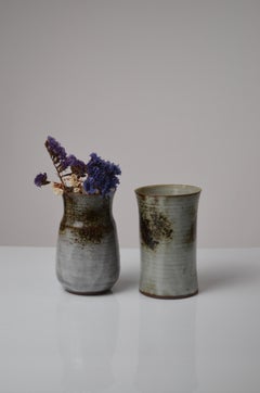 Pair of Small Stoneware Vases by Thierry and Chantal Robert, France, 1970s