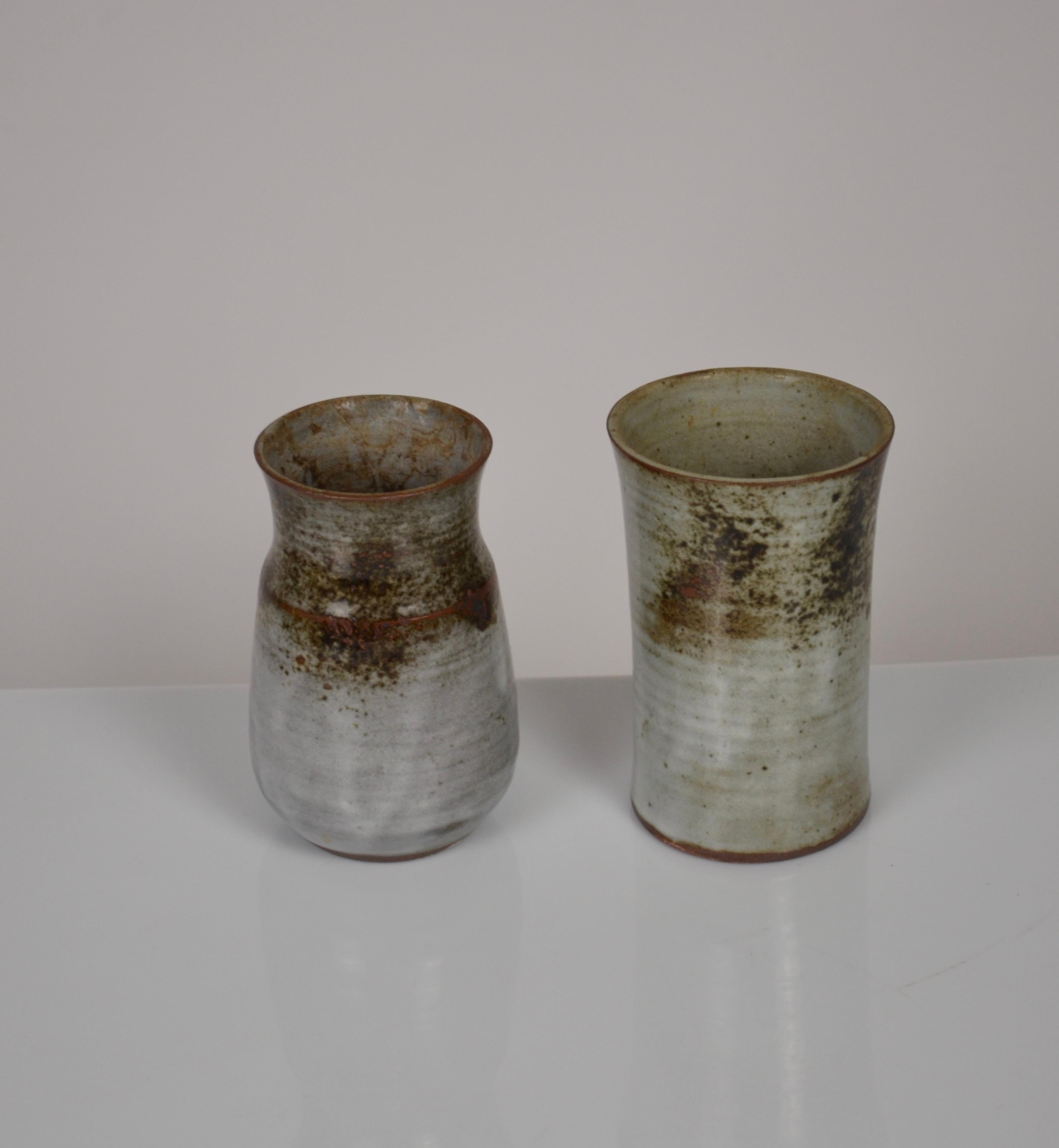 Paire de petits vases en grès de Thierry et Chantal Robert, France, années 1970 en vente 2