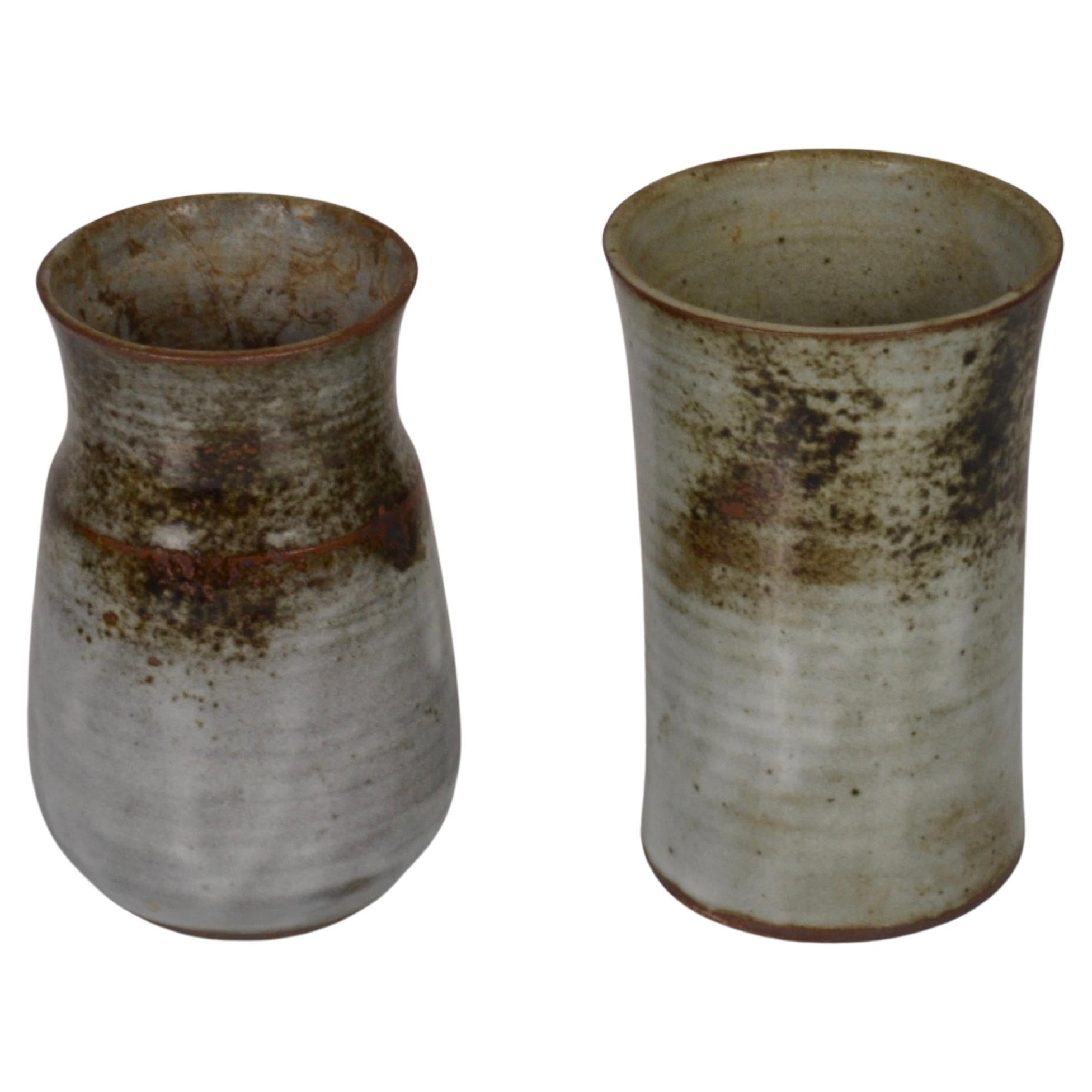 Paire de petits vases en grès de Thierry et Chantal Robert, France, années 1970