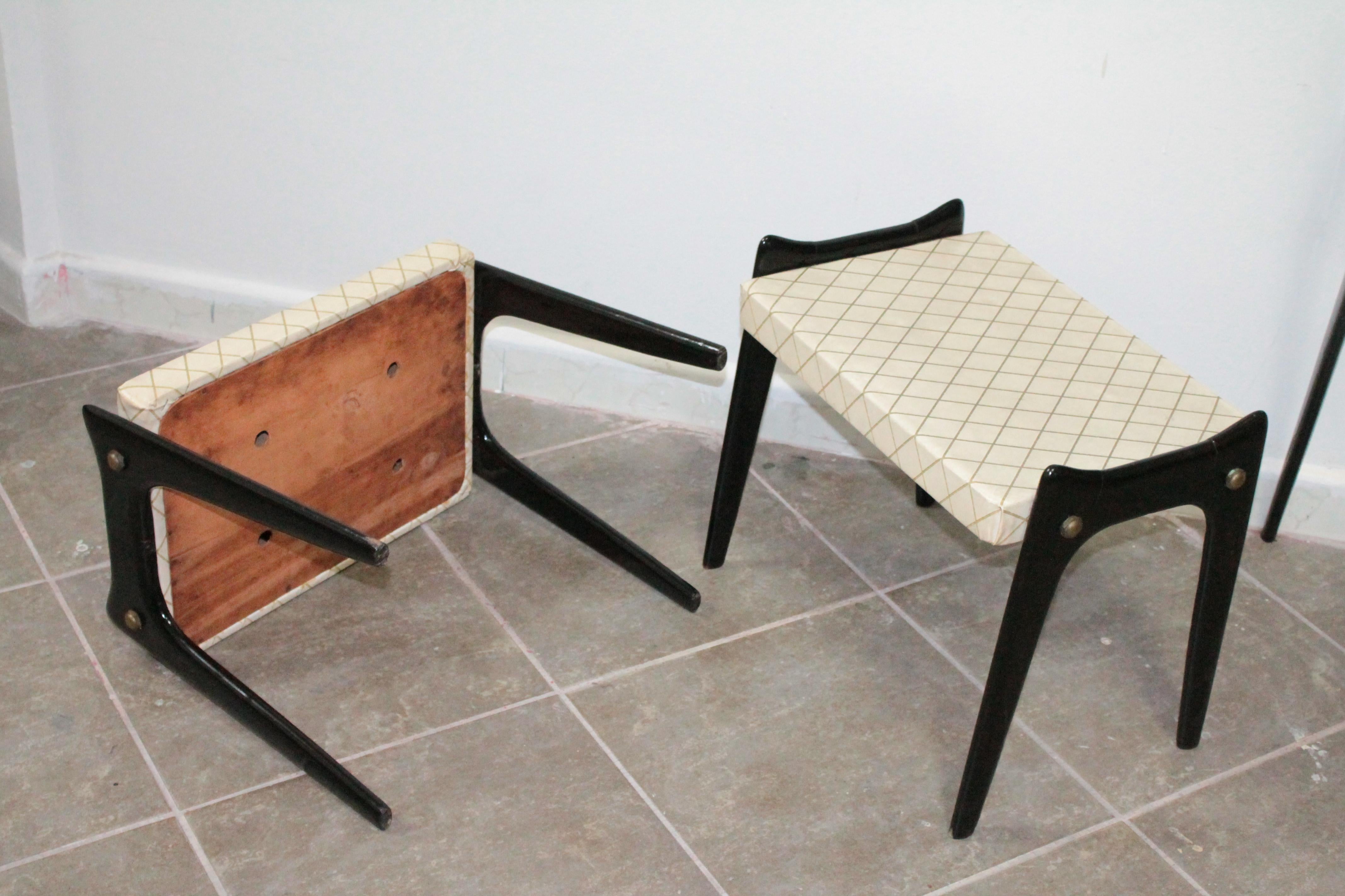 Wood Pair of Small Stools 1950s Ico Parisi Design