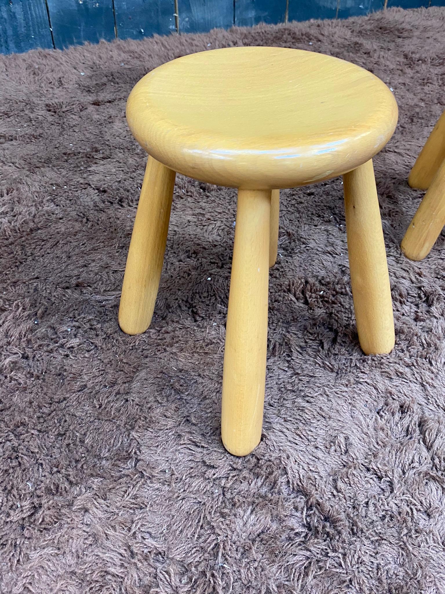 Pair of Small Stools, circa 1970 In Good Condition For Sale In Saint-Ouen, FR