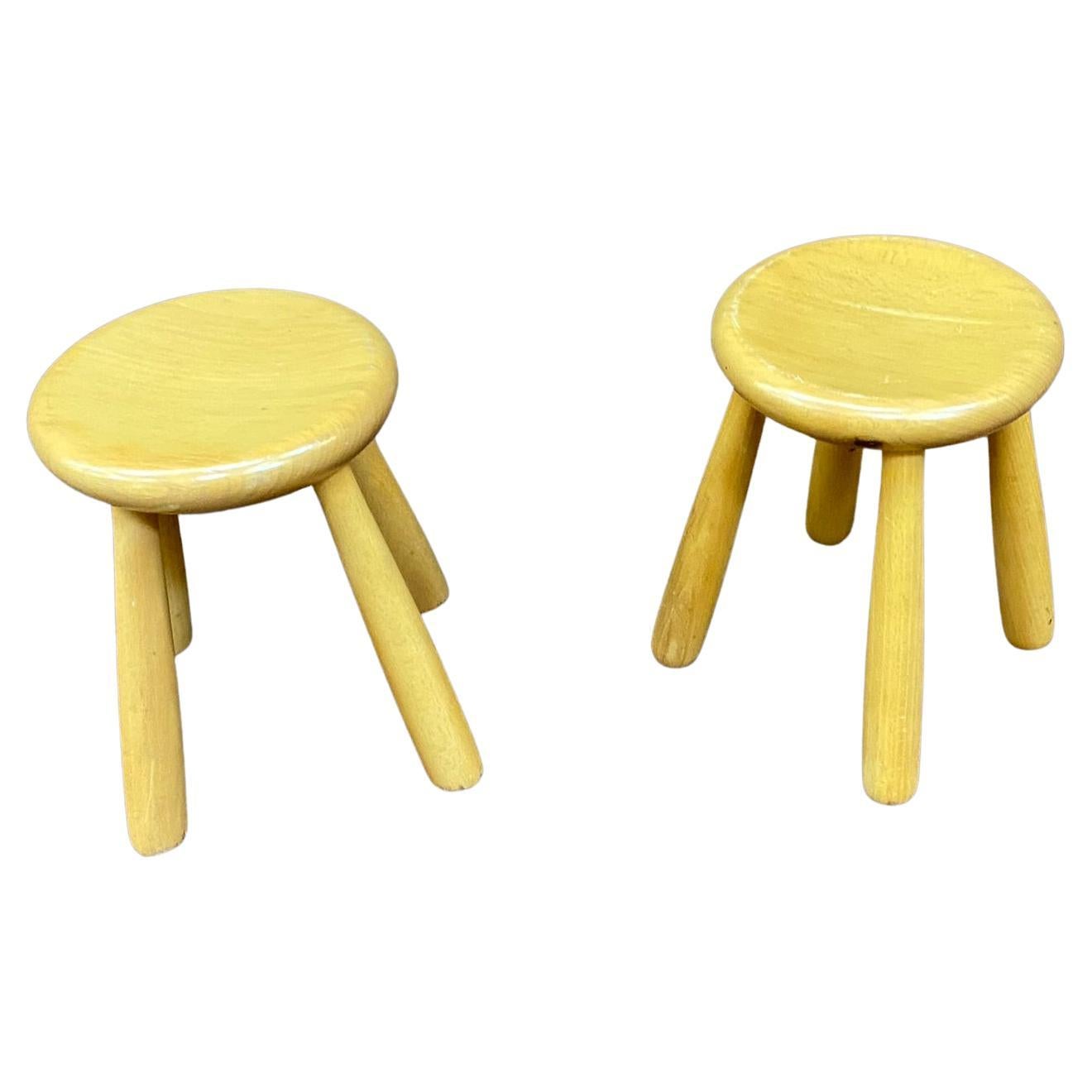 Pair of Small Stools, circa 1970 For Sale