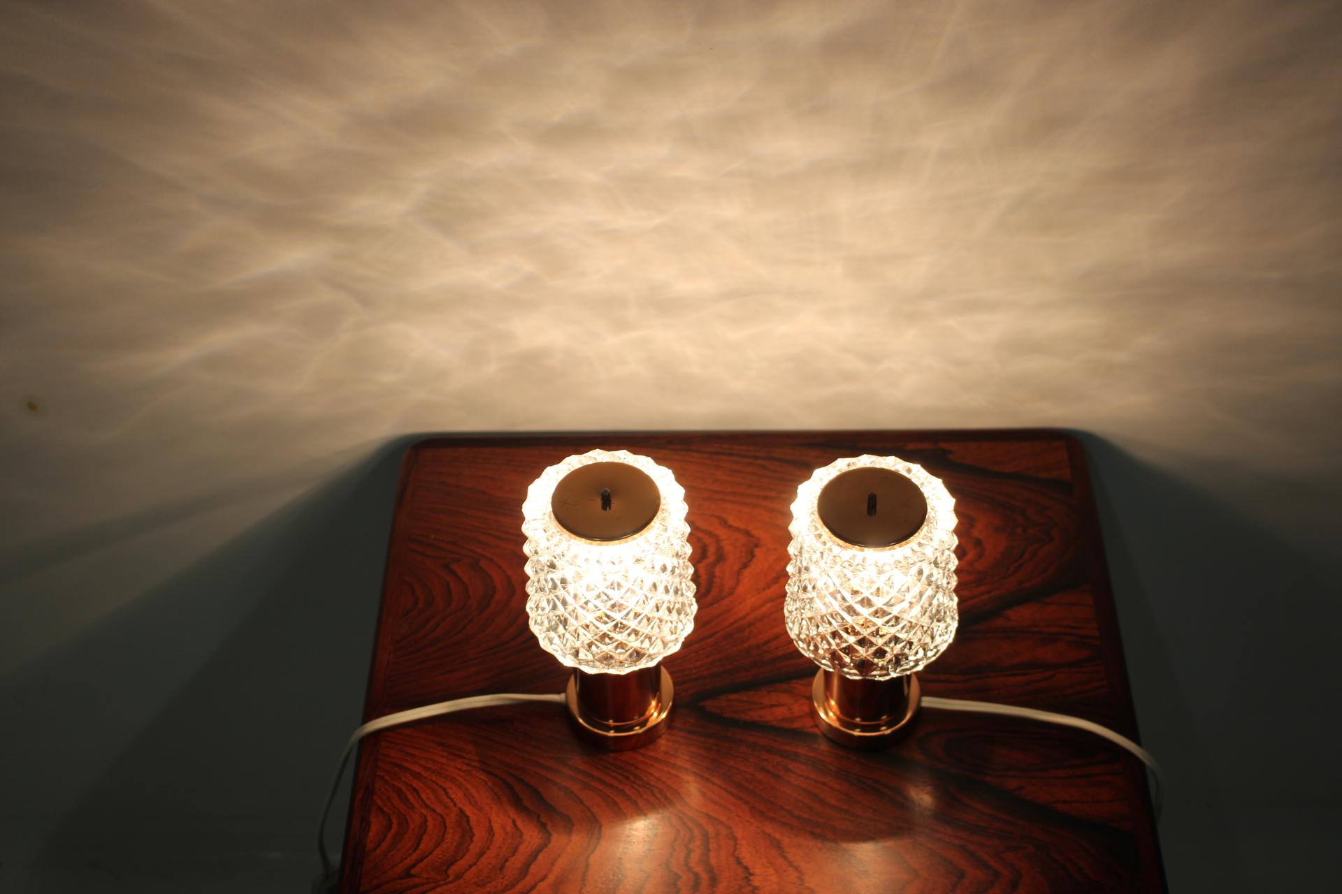 Pair of Small Table Lamps, Preciosa, 1960s 2