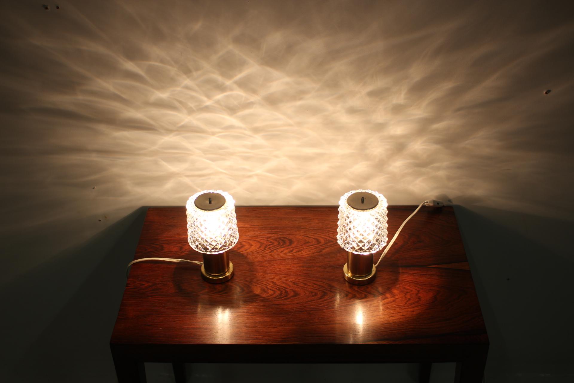 Pair of Small Table Lamps, Preciosa, 1970s 3