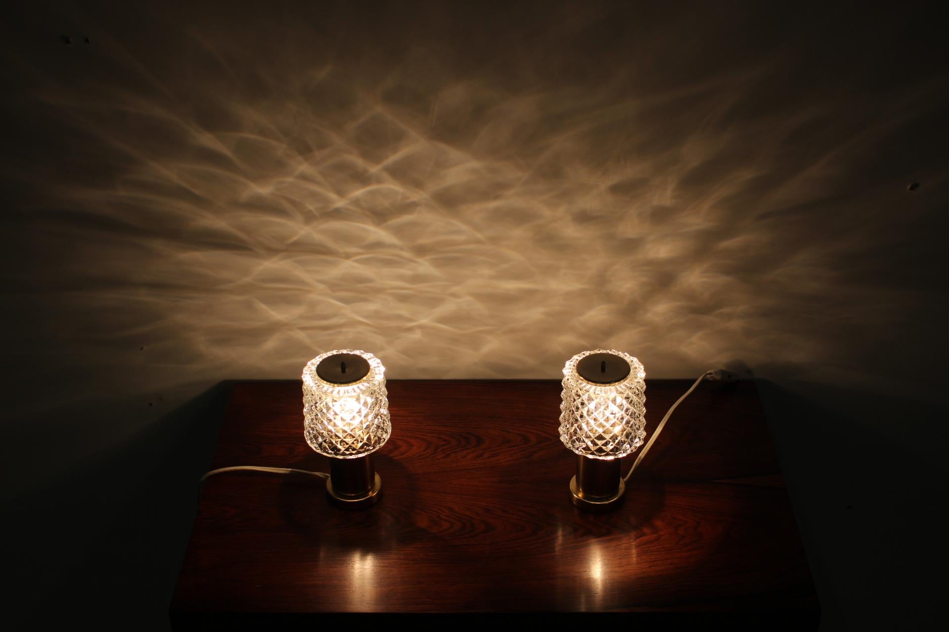 Pair of Small Table Lamps, Preciosa, 1970s 4