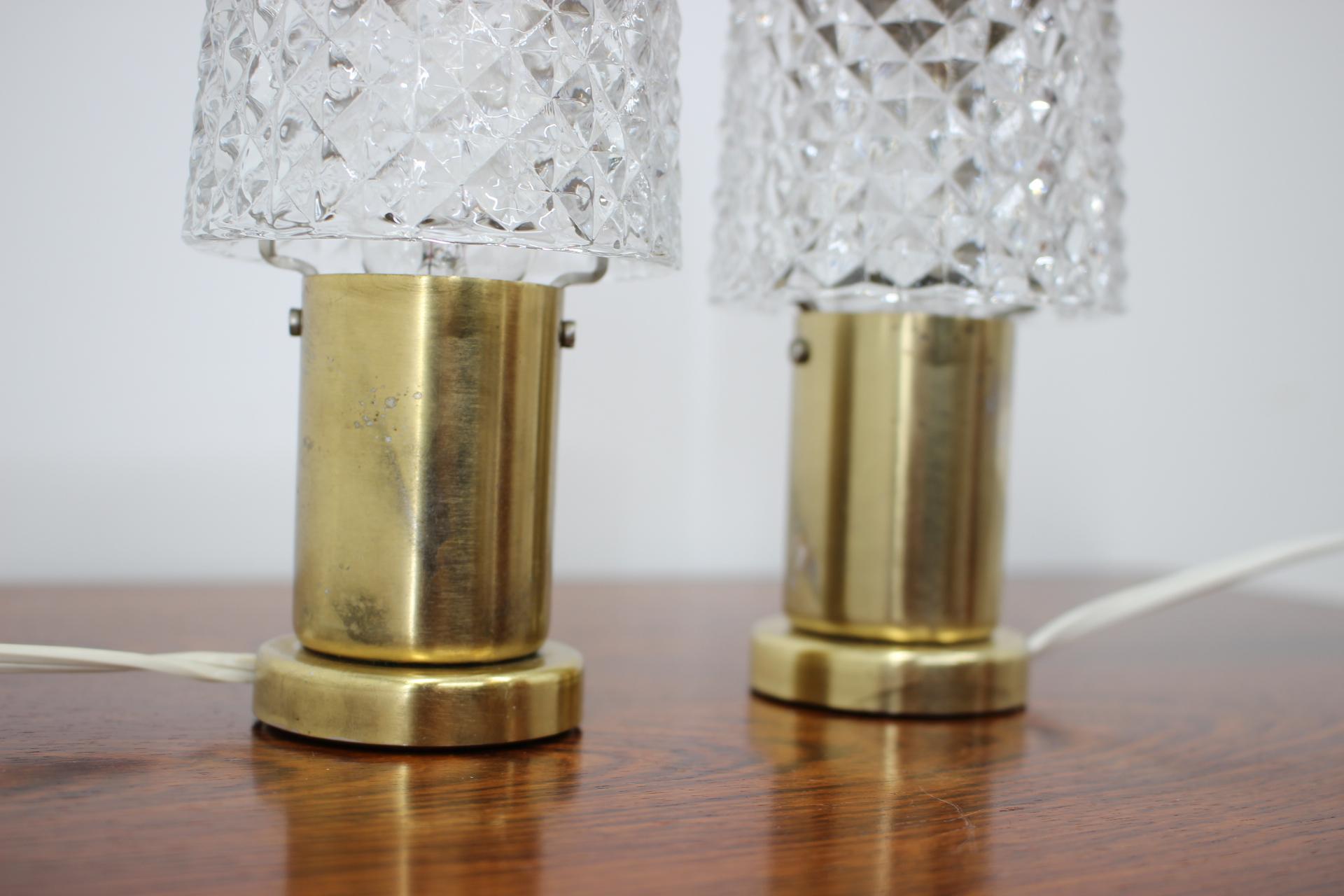 Late 20th Century Pair of Small Table Lamps, Preciosa, 1970s