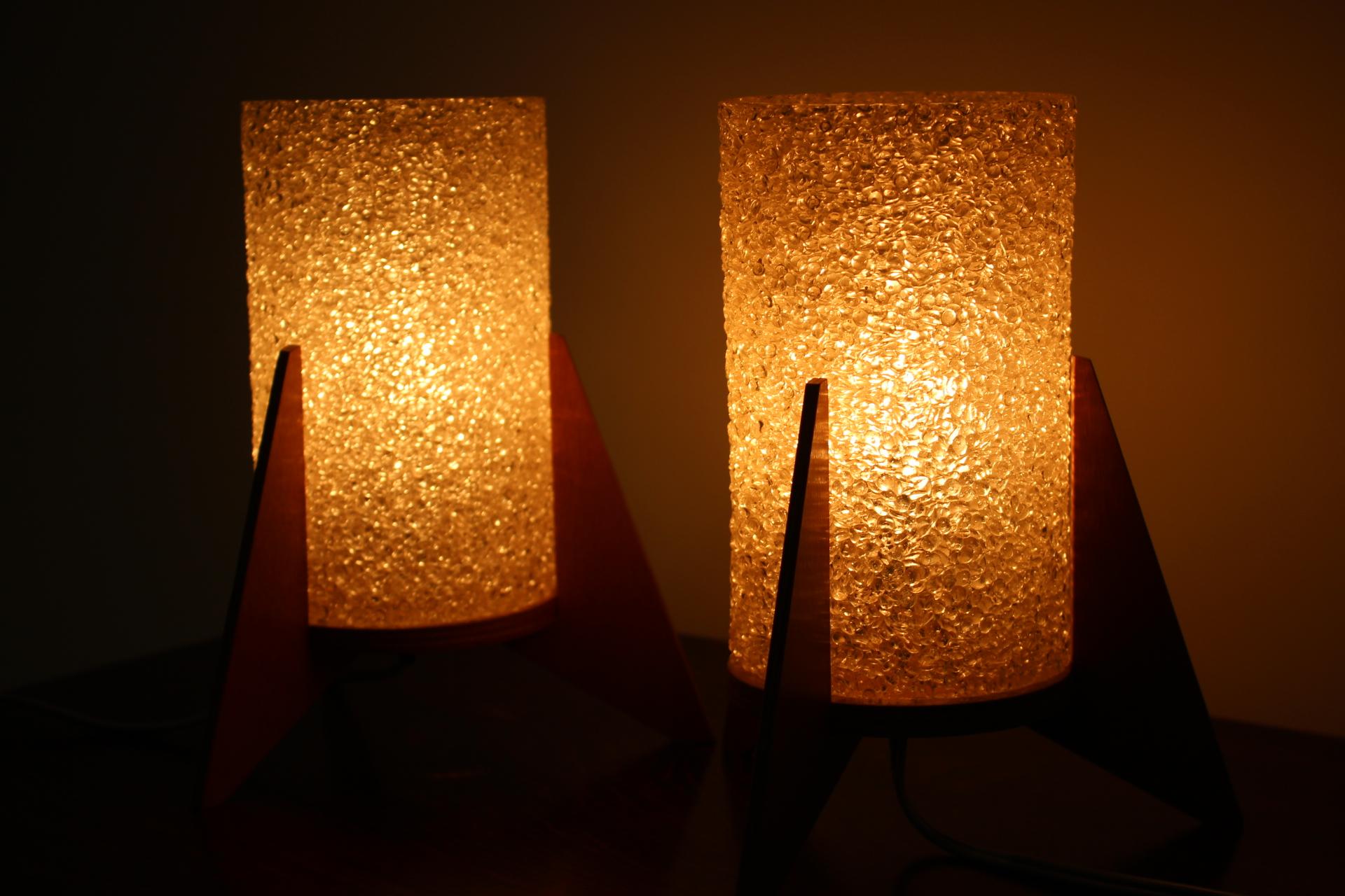 Plastic Pair of Small Table Lamps, Rockets, 1970s